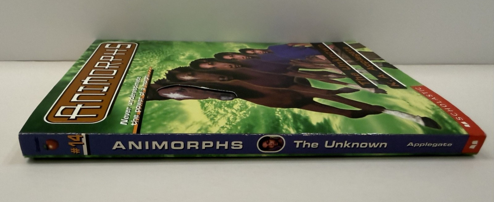 Animorphs #14 The Unknown -with all 50 flip back stickers- KA Applegate ppb 1998