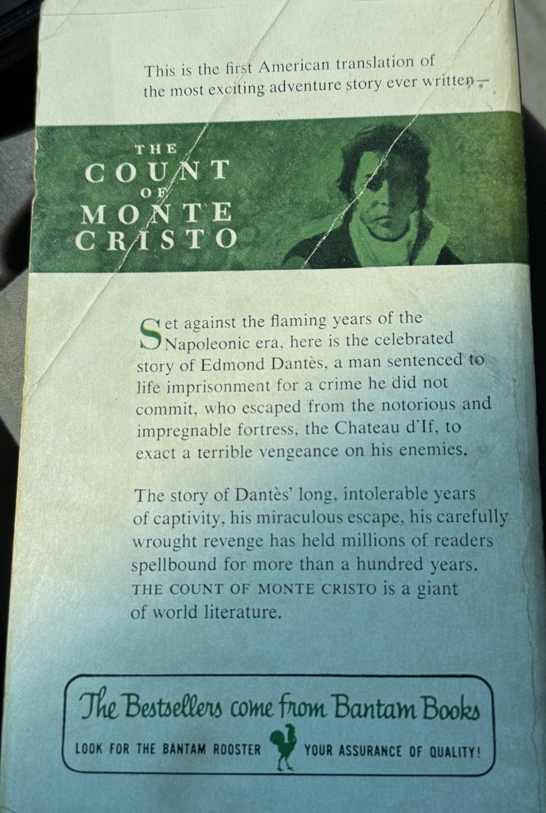 The Count of Monte Cristo Alexandre Dumas Vintage 1956 Bantam Paperback Book
