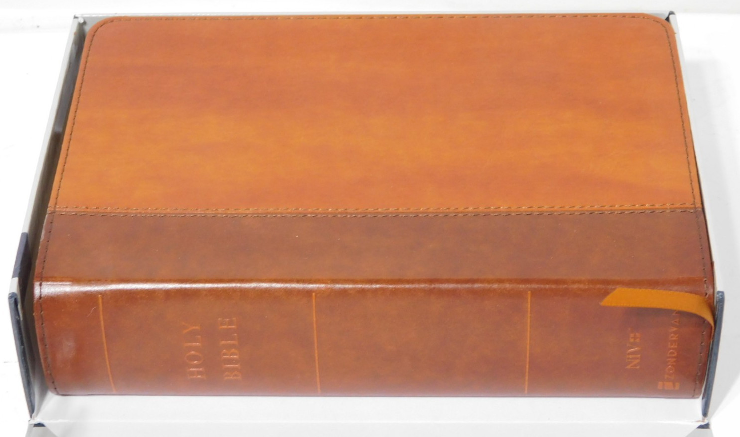 NIV Giant Print Compact Bible Leathersoft Brown Red Letter Comfort Print