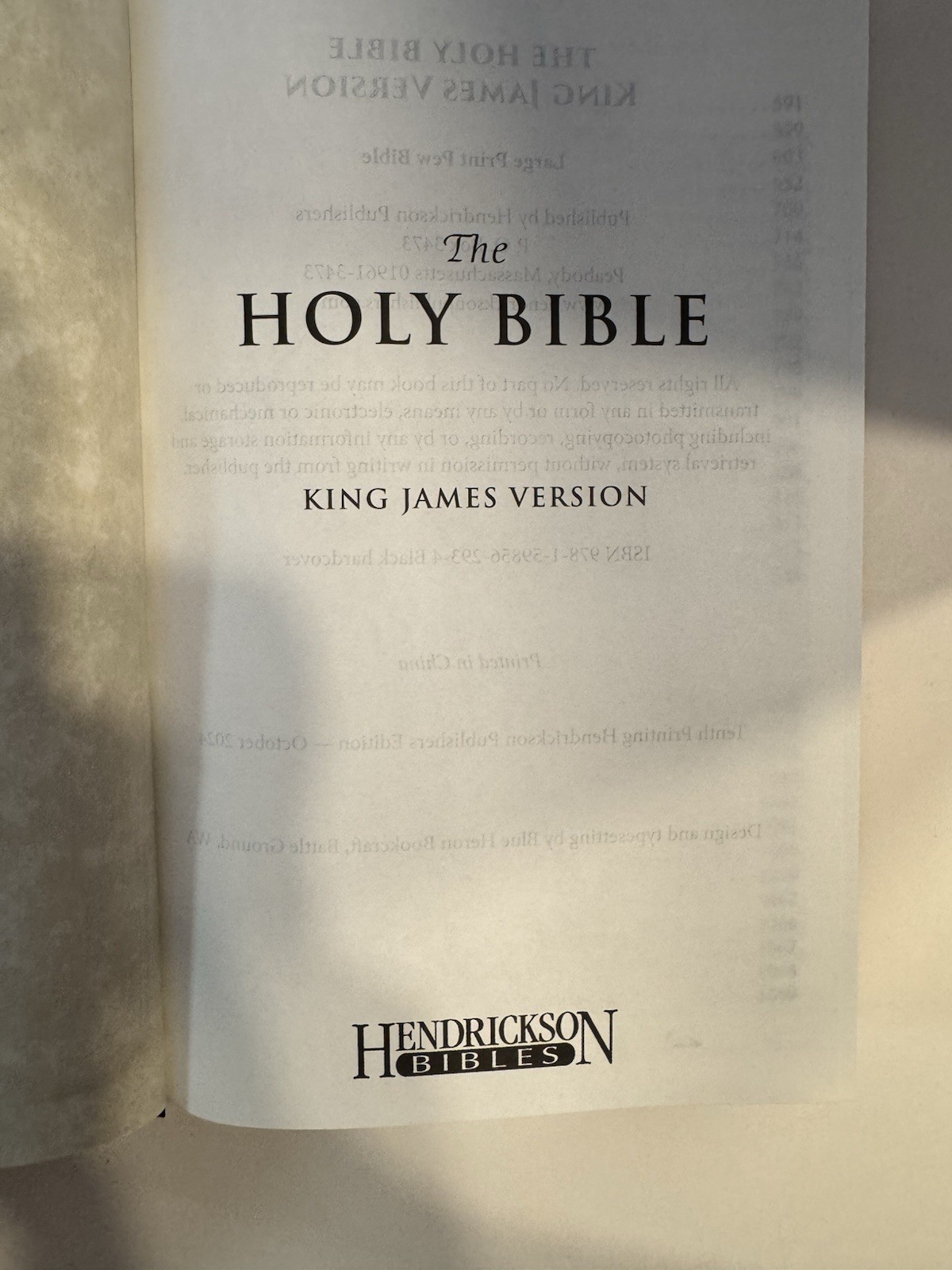 KJV Large Print Pew Bible Black Hardcover Hendrickson King James Version