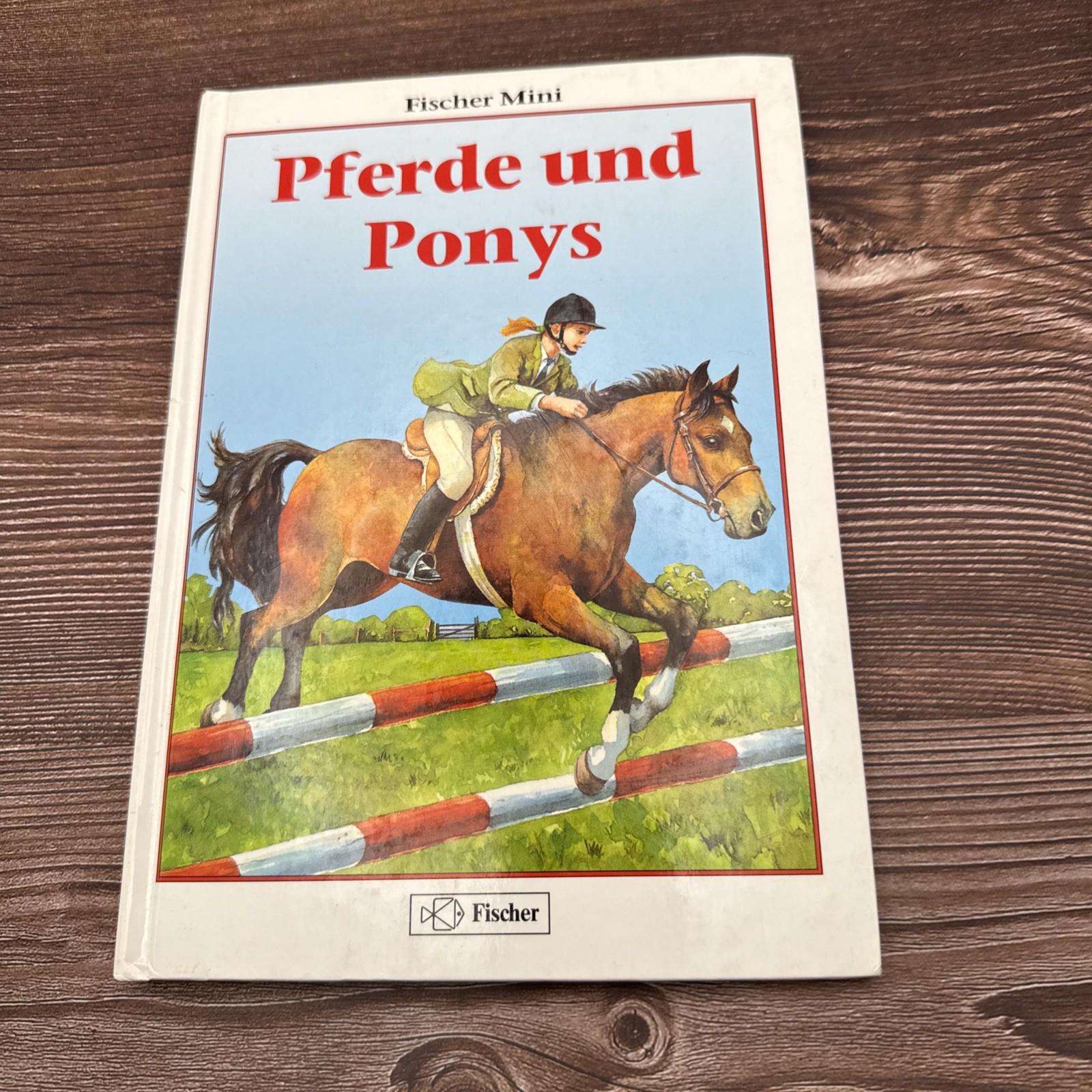 2 German Childrens Books HC Animals Horses Pony Jungle Tiger Fisher Reader Lot