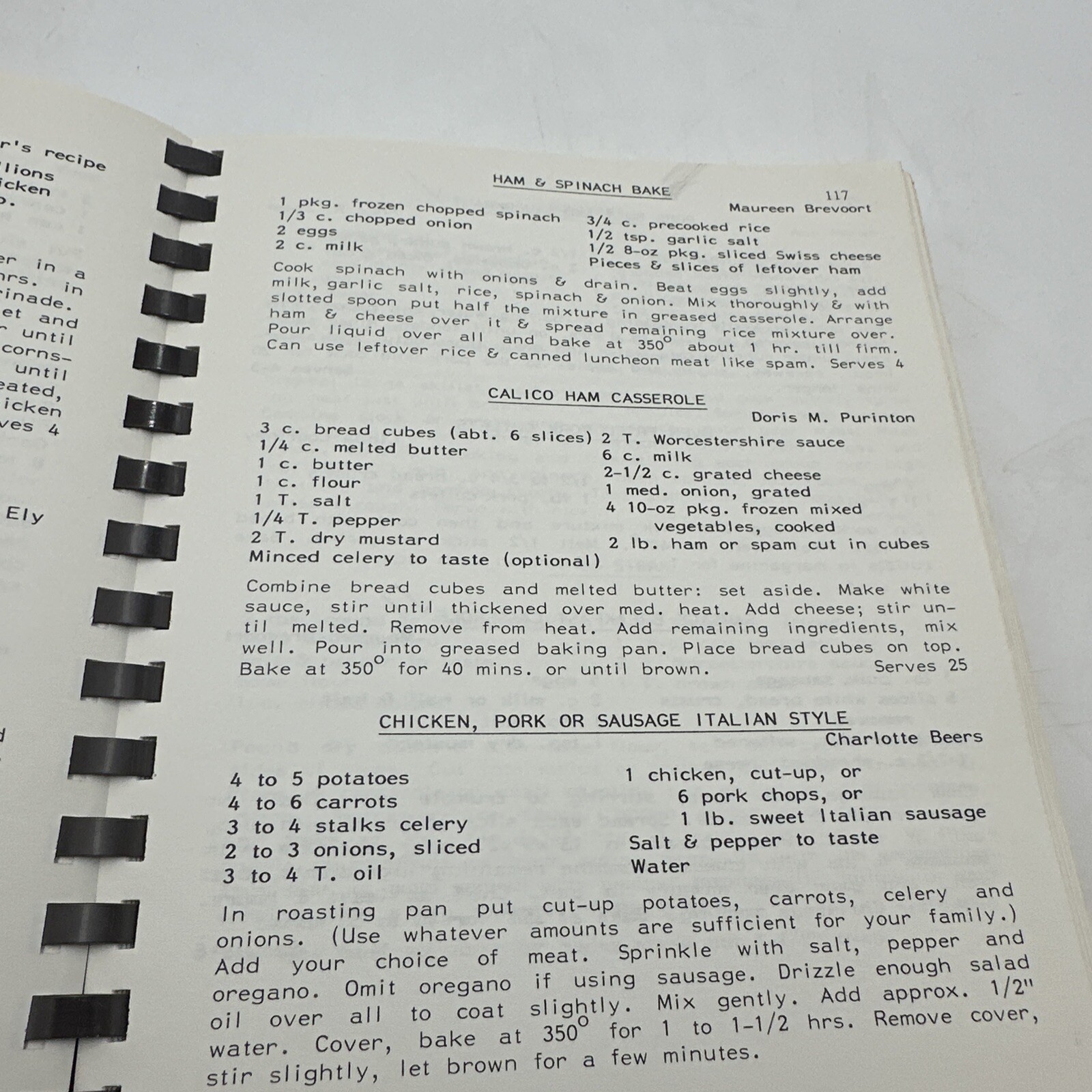 Lyme Conn. 1982 Congregational Concoctions Spiral 393 Pages Vintage Recipe Book