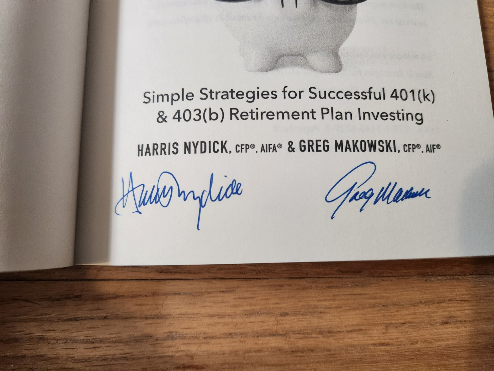 Harris Nydick Greg Makowski SIGNED Common Financial Sense 2018 First Edition COA