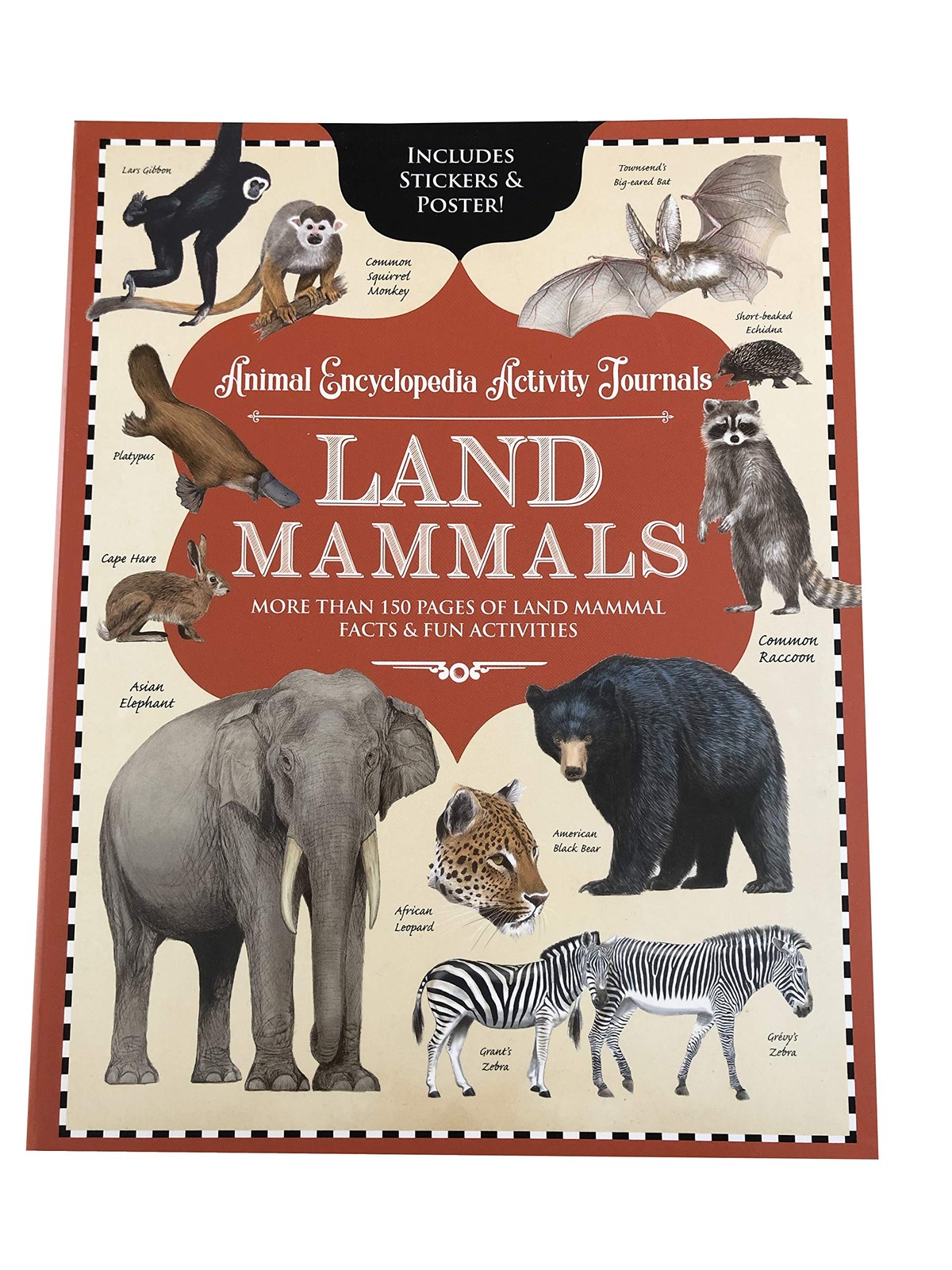 LAND MAMMALS Animal Encyclopedia Activity Journal, Includes Stickers & Poste…