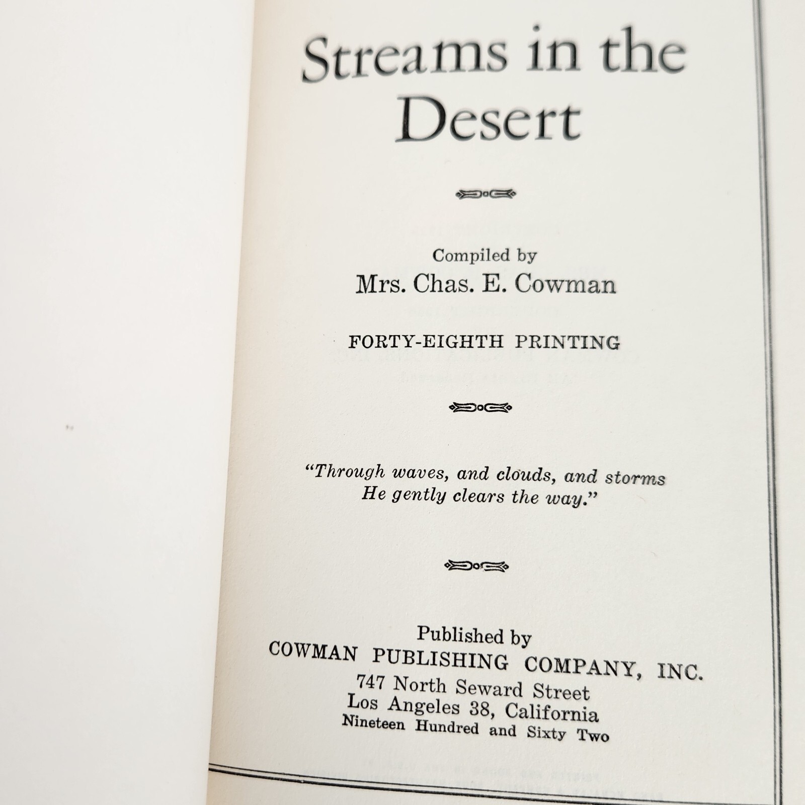 Streams in the Desert Mrs Charles Cowman Vintage 1962 Hardcover Devotional