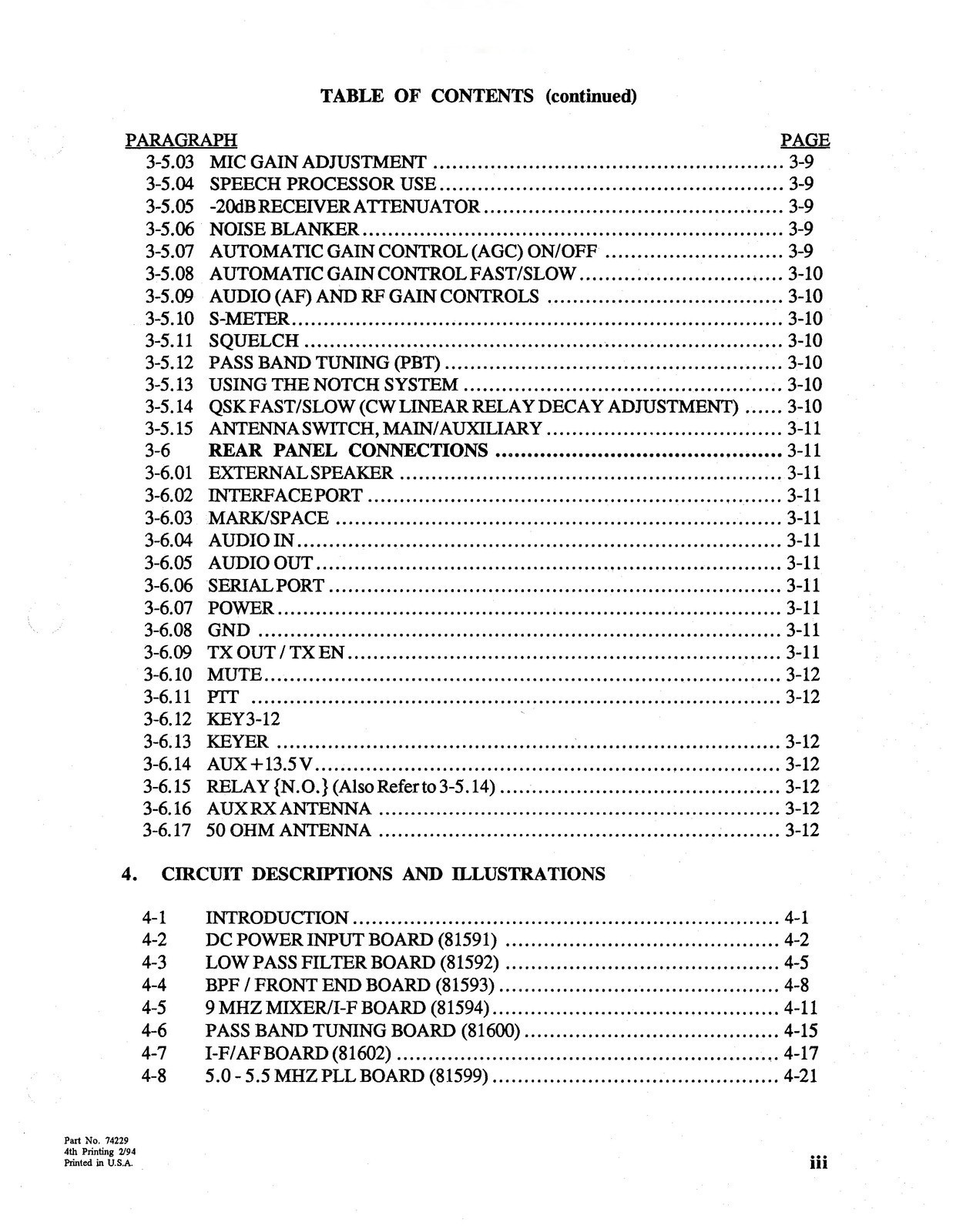 TEN TEC Omni 6 Model 563 HF Transceiver Operators Manual , FOLDOUTS