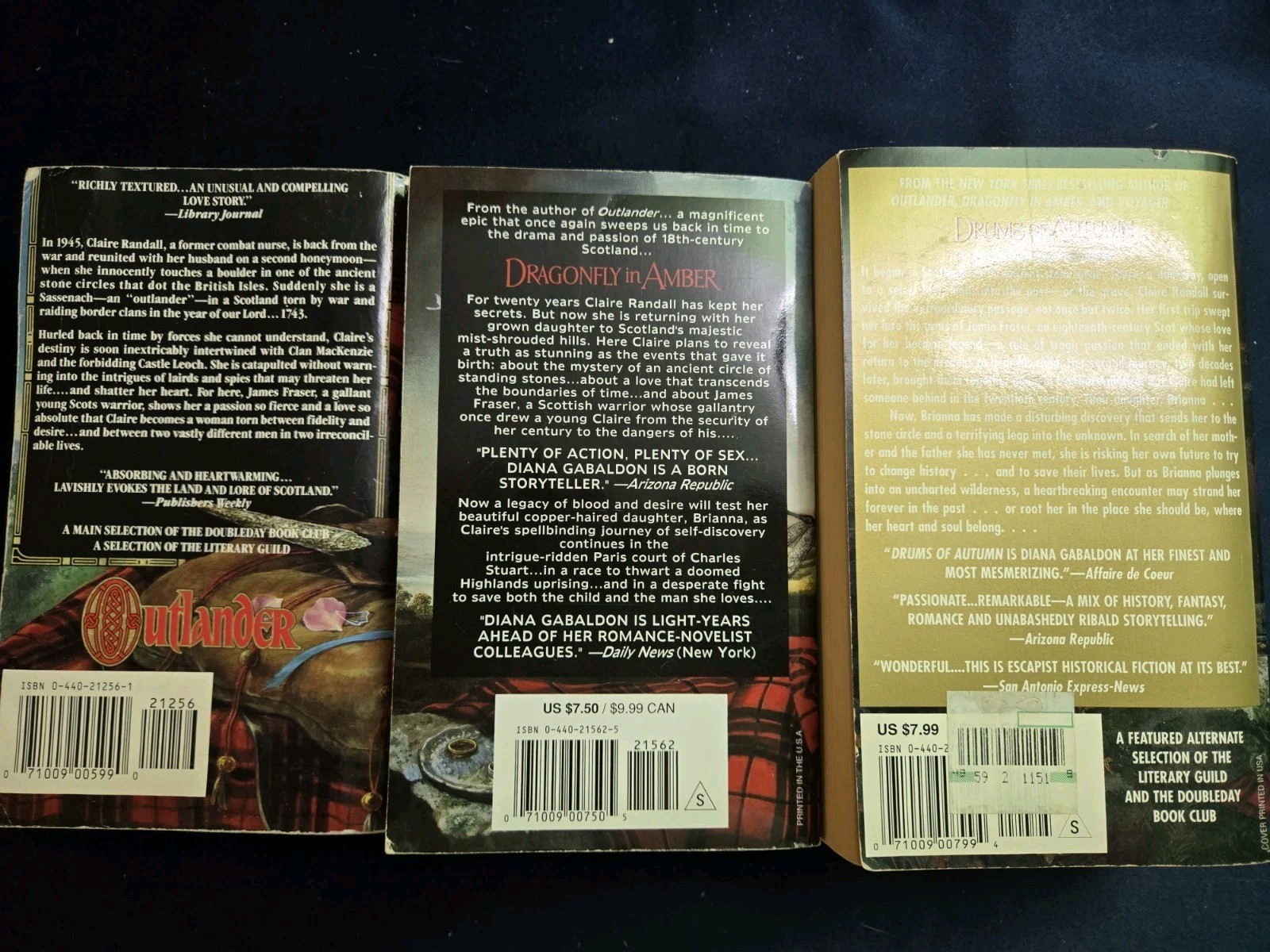 Outlander 1992 Dell Paperback Vintage 1st PB Edition 5th Print & Drums / Dragonf