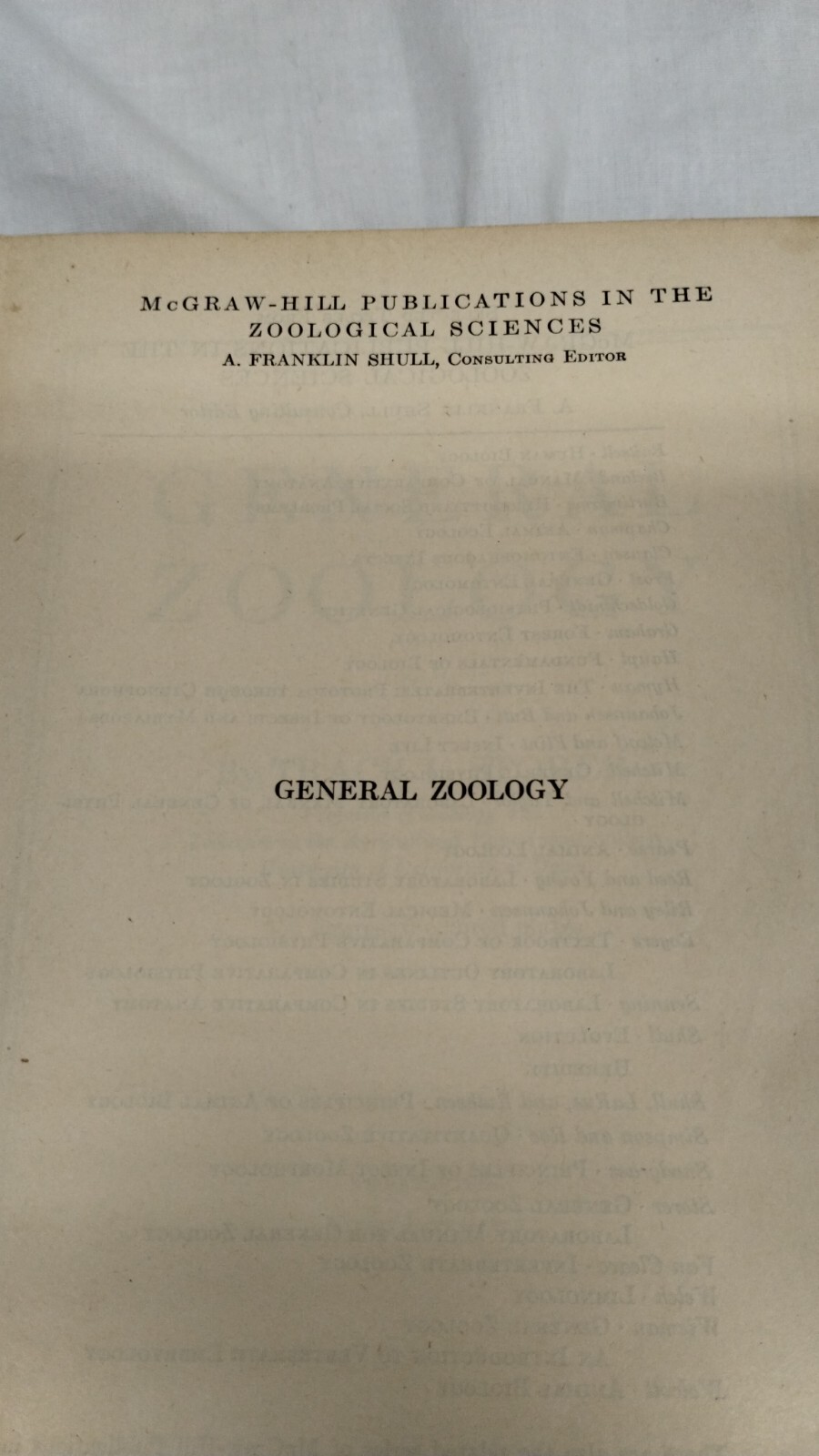 Old 1943 GENERAL ZOOLOGY Book ANIMALS ILLUSTRATED FISH MAMMALS BIRDS BIOLOGY
