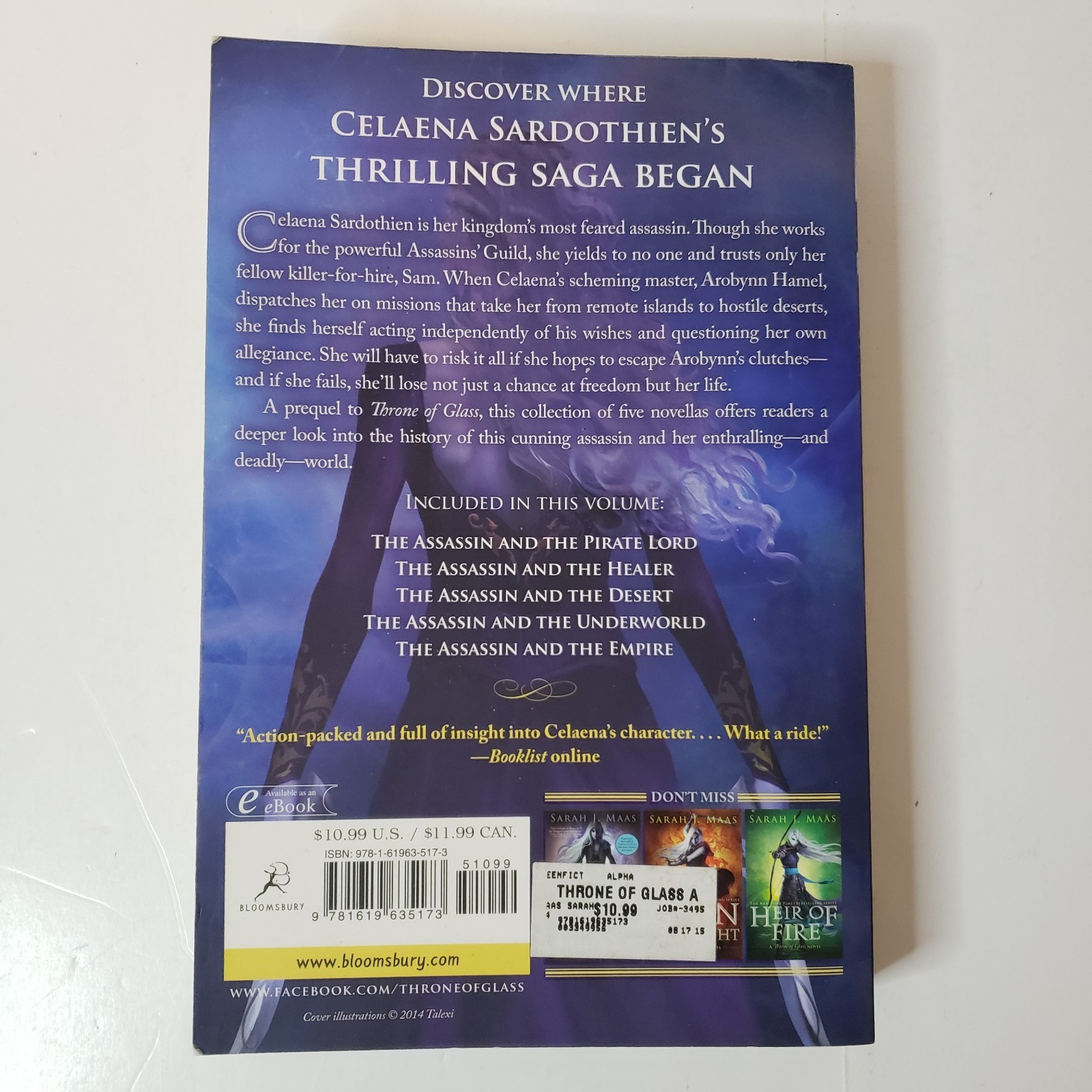 The Assassin’s Blade PB Book Sarah J Maas Throne of Glass Prequel Novella 1st Ed
