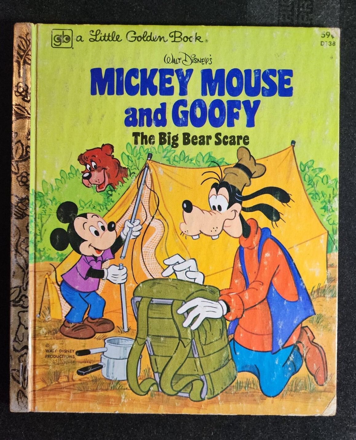Walt Disney’s Mickey Mouse and Goofy The Big Bear Scare Little Golden Book T3813