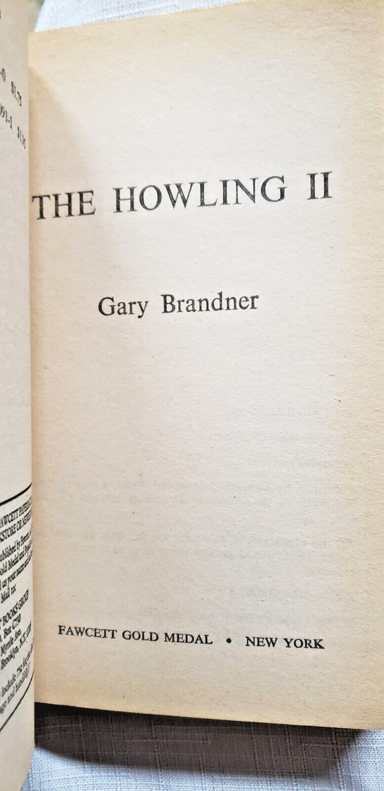 1978 1st/1st Gary Brandner THE HOWLING II,Paperback First Printng,FINE CONDITION