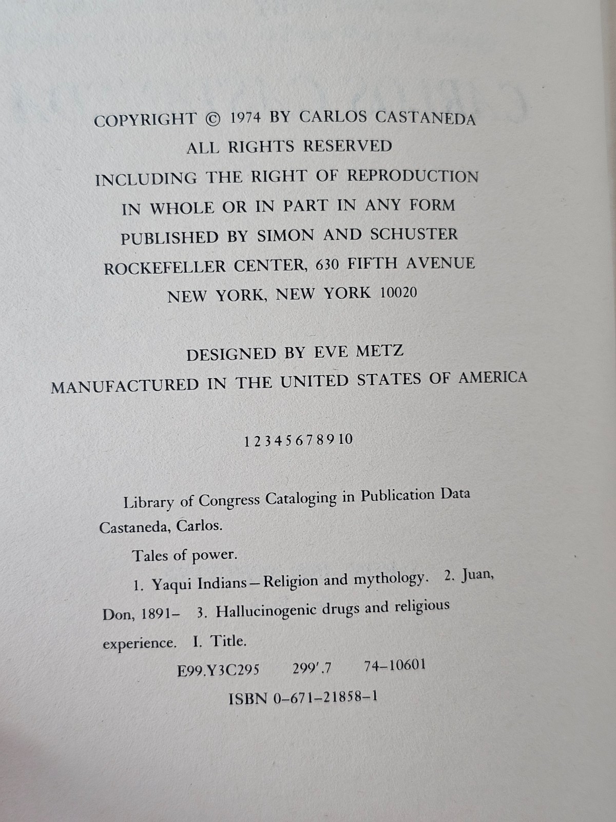 Tales of Power Carlos Castaneda 1974 First Edition First Printing Dust Jacket