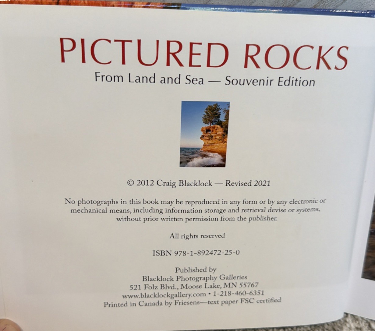 PICTURED ROCKS (GALLERY EDITION): FROM LAND AND SEA By Craig Blacklock Very Good