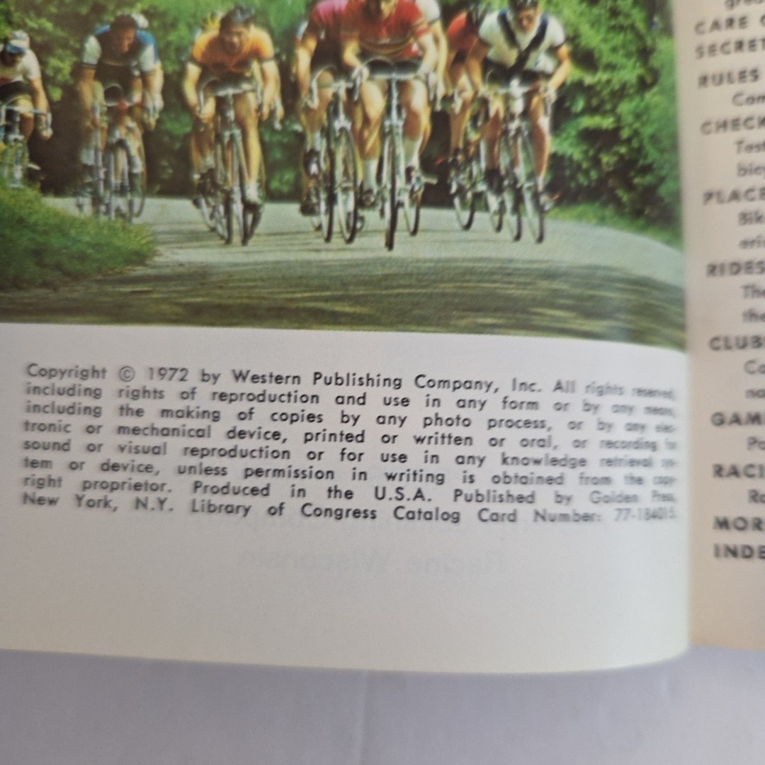 Bicycling: A Golden Guide Book PB ~1972 Small Golden Press 🚲 1st Print