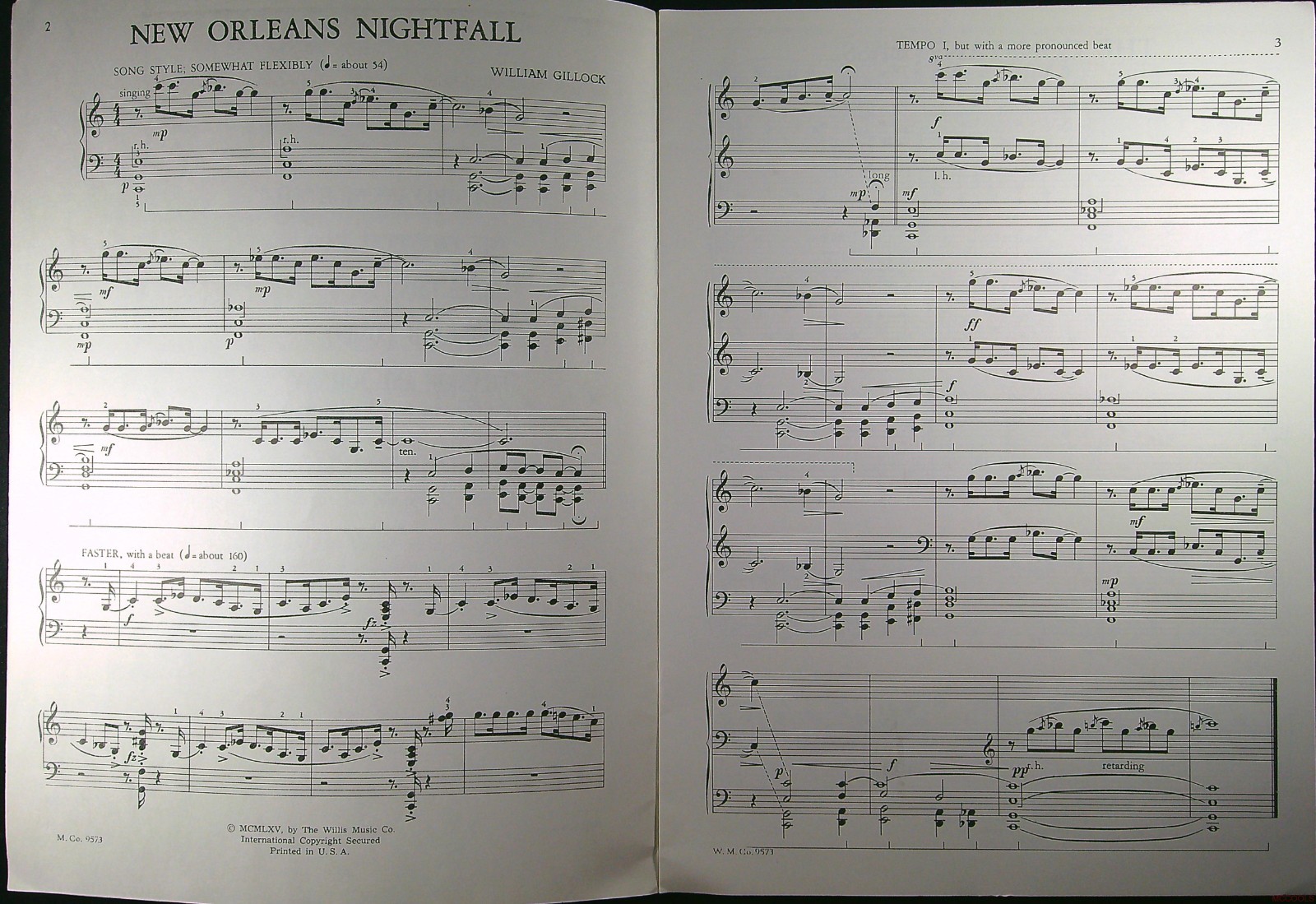 Vintage New Orleans Jazz Styles William Gillock Piano Solo Music Book 487p