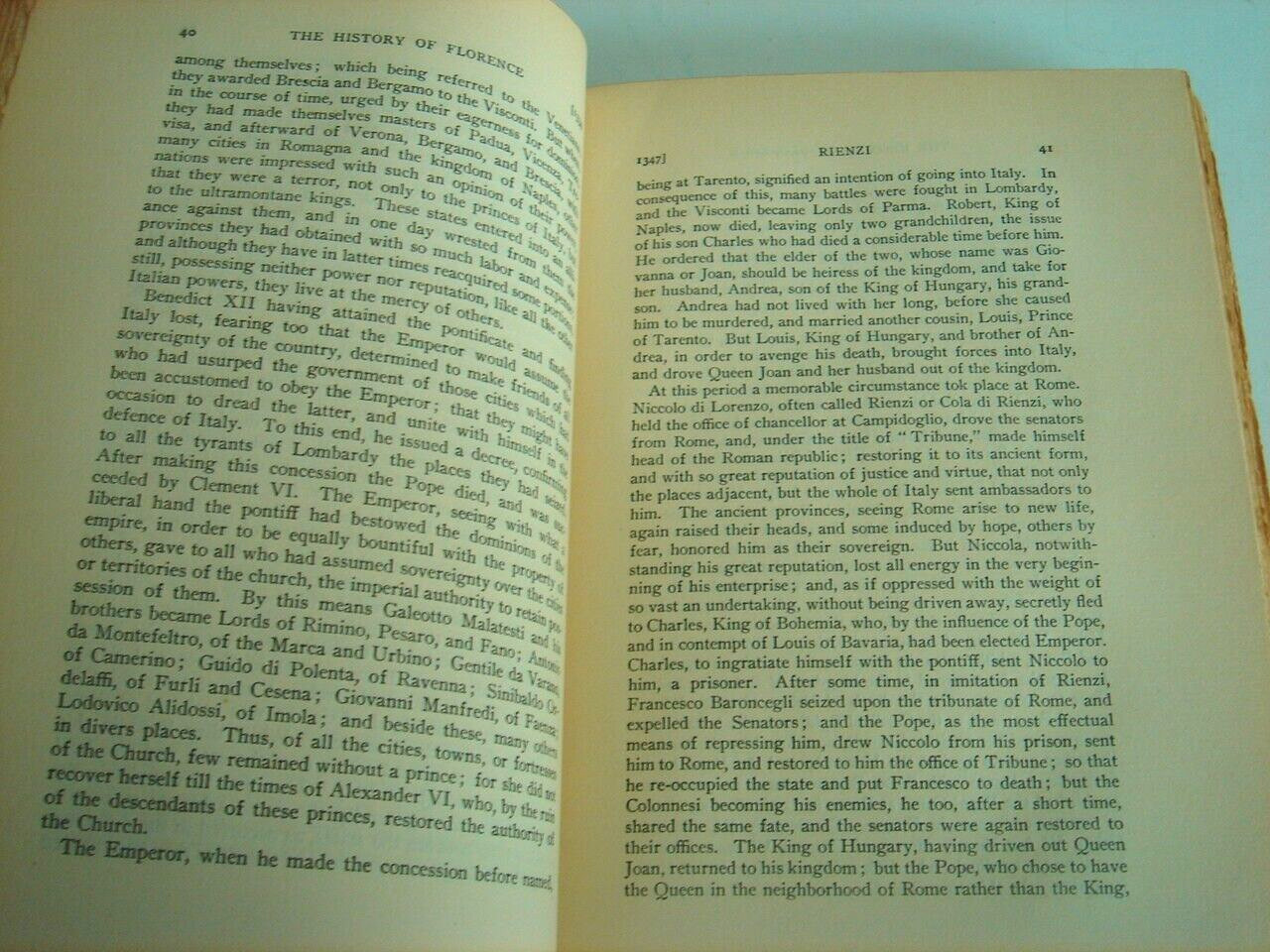 History of Florence Niccolo Machiavelli Renaissance Edition Limited Copy #503
