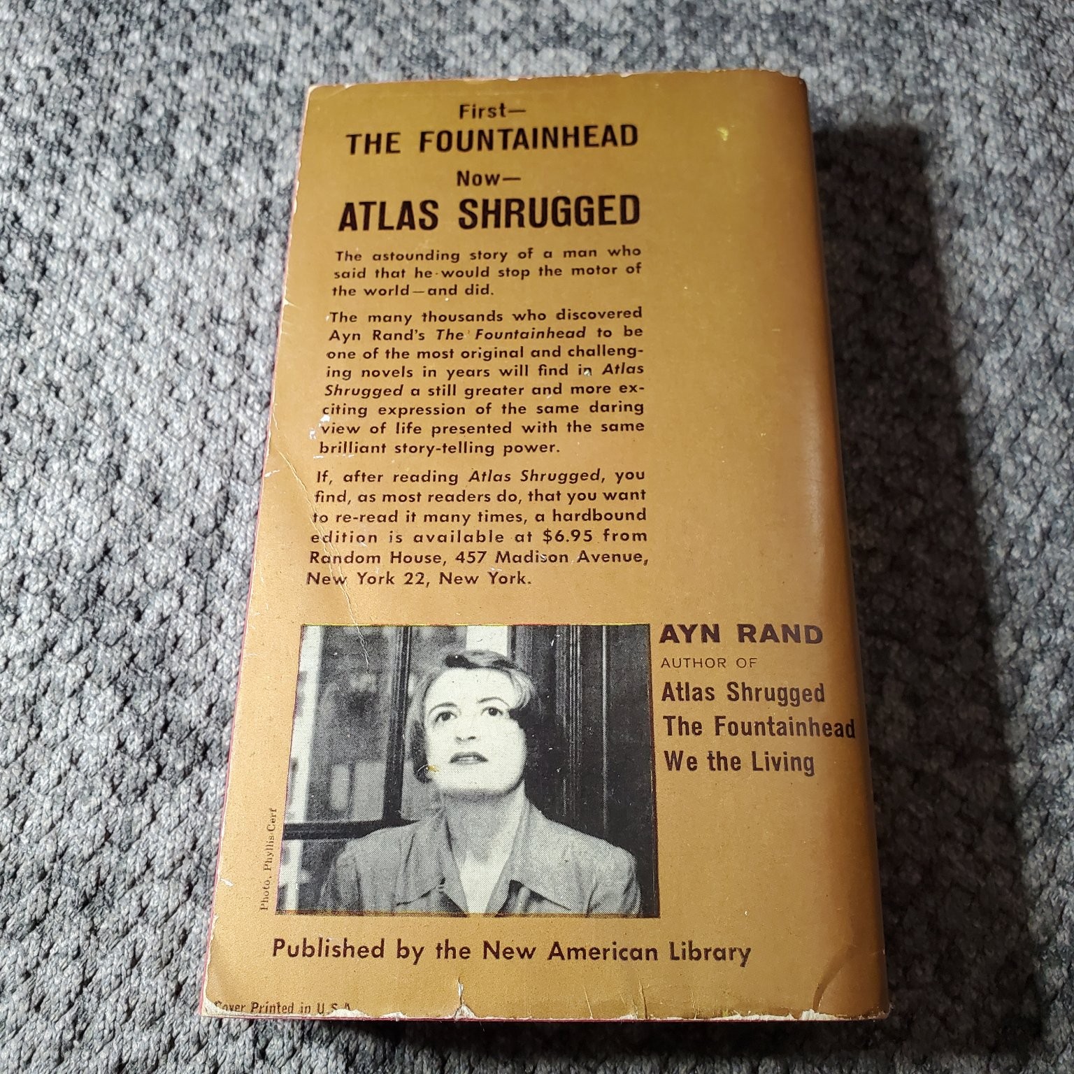 Atlas Shrugged Ayn Rand 1963 Thirteenth Printing Paperback Signet Book