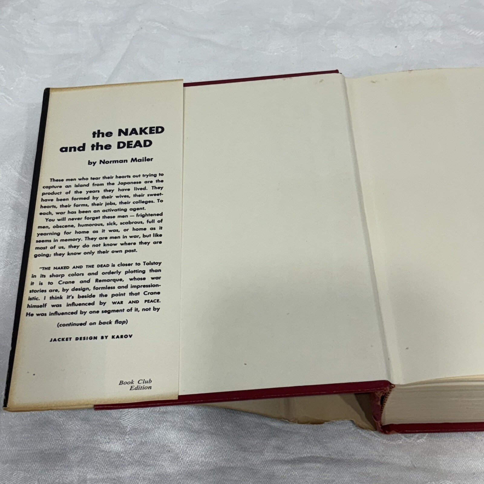 The Naked & the Dead by Norman Mailer 1948 Book Club Ed Hardcover Dust Jacket