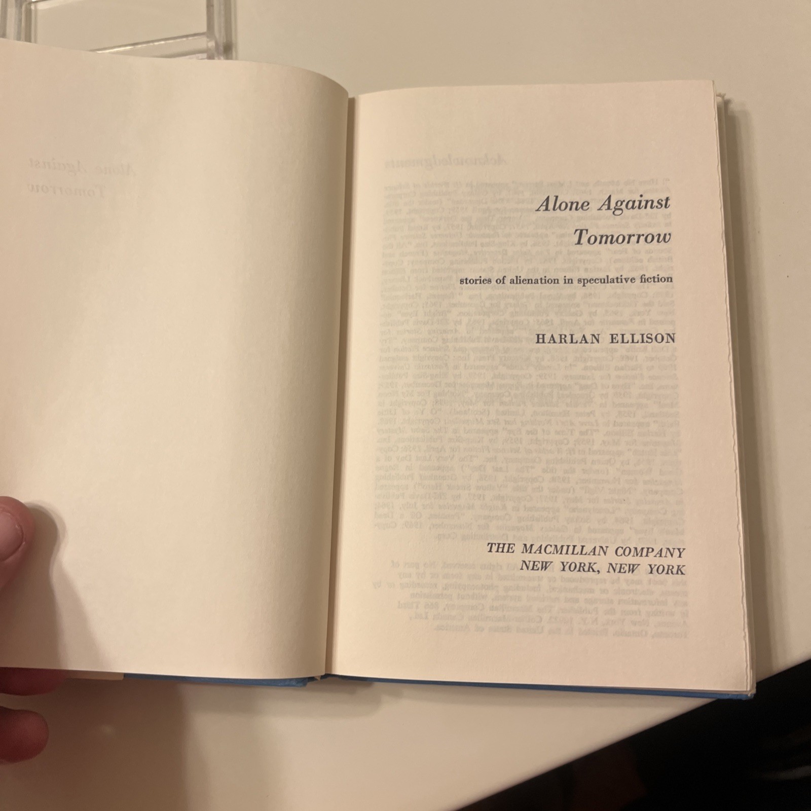 Alone Against Tomorrow by Harlan Ellison HB DJ 1971 Book Club Edition