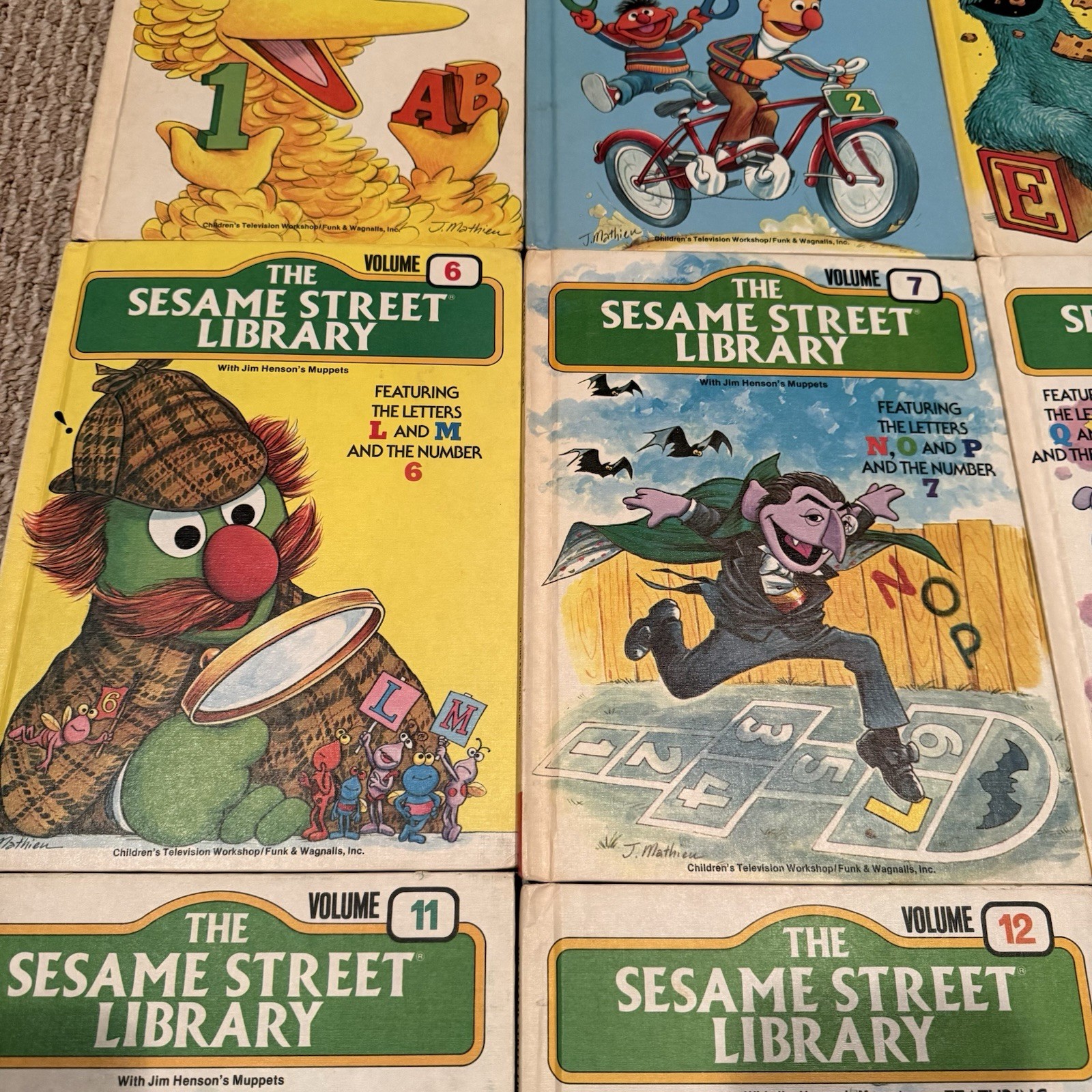 Vintage Sesame Street Library Books Set Vol 1–15 CTW Funk Wagnalls 1970s