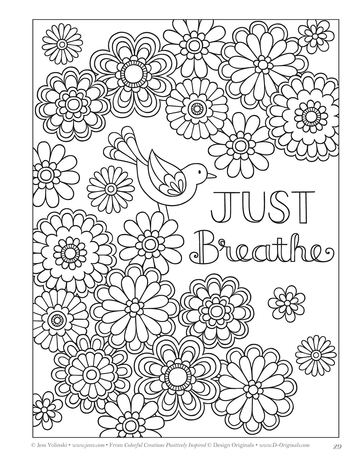 Colorful Creations Positively Inspired Coloring Book: Book Pages…