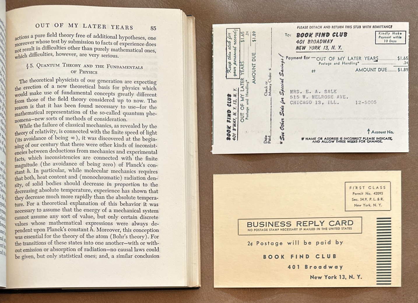 Out of my Later Years by Albert Einstein 1950 First Edition Hardcover Book w/DJ