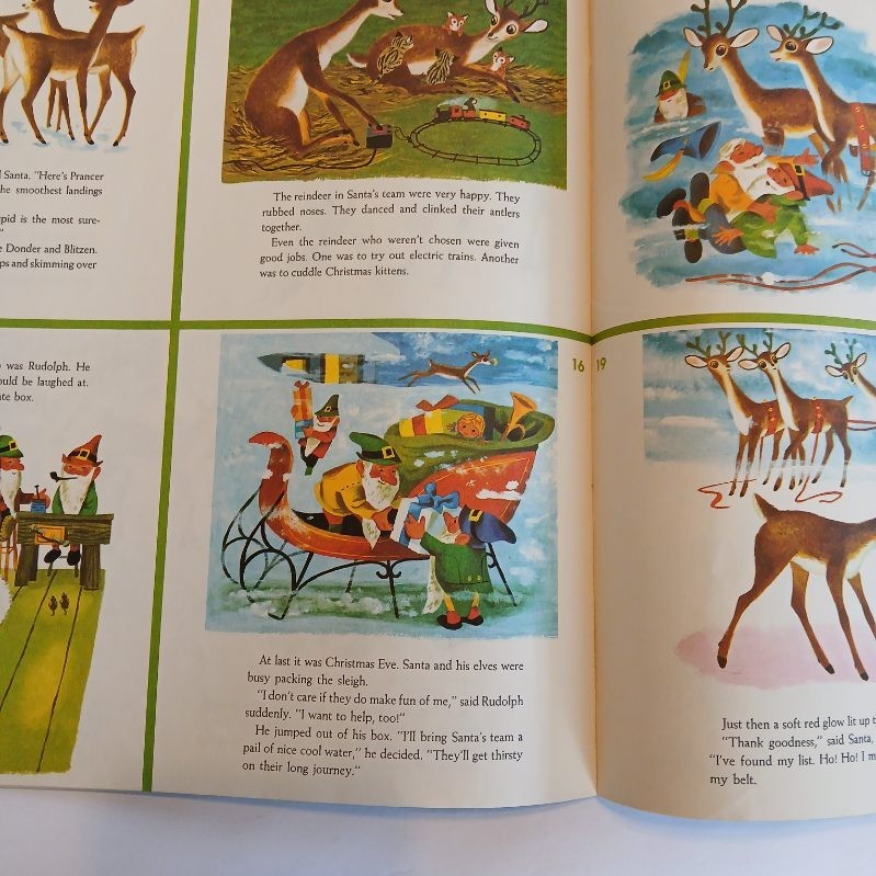 Vintage Uncut Pages-Golden Press Book 6 Christmas Stories Frosty, Rudolph & More