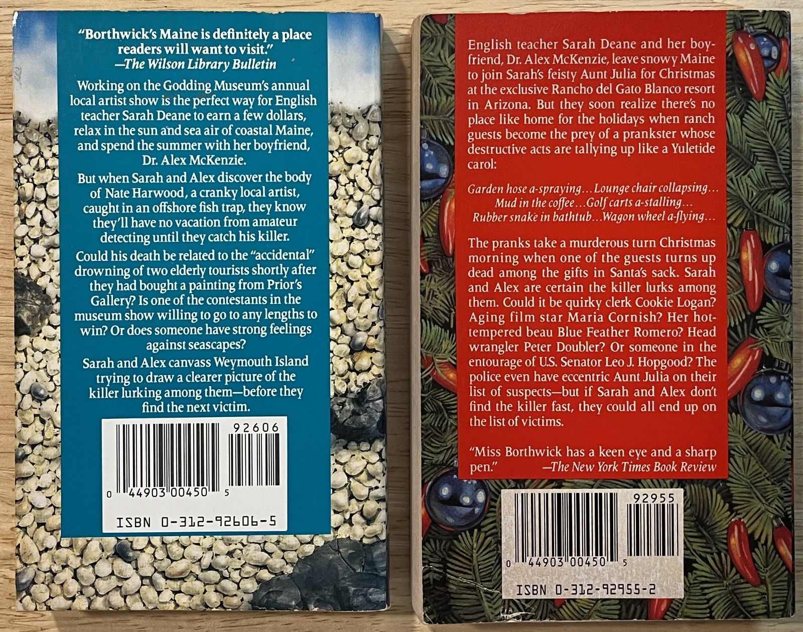 Lot of 2 J.S. Borthwick: Down East Murders ~ Dude on Arrival (Sarah Deane) PB