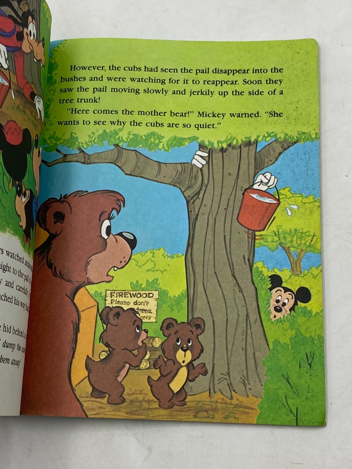 Mickey Mouse and Goofy THE BIG BEAR SCARE VTG Little Golden Book Disney 1978