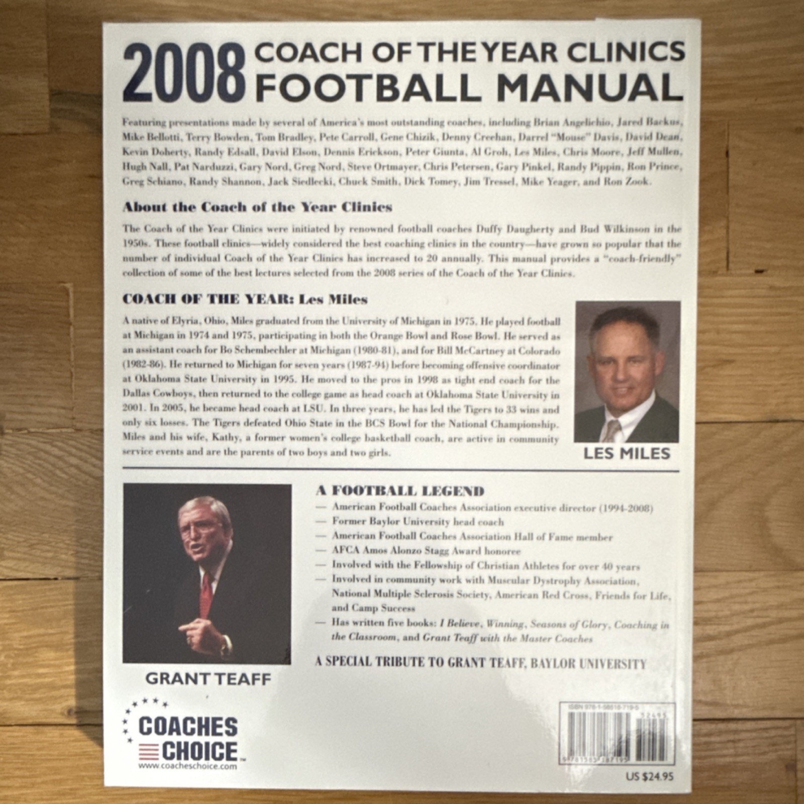 Coaches Choice 2008 Coach of the Year Clinics Football Manual Earl Browning