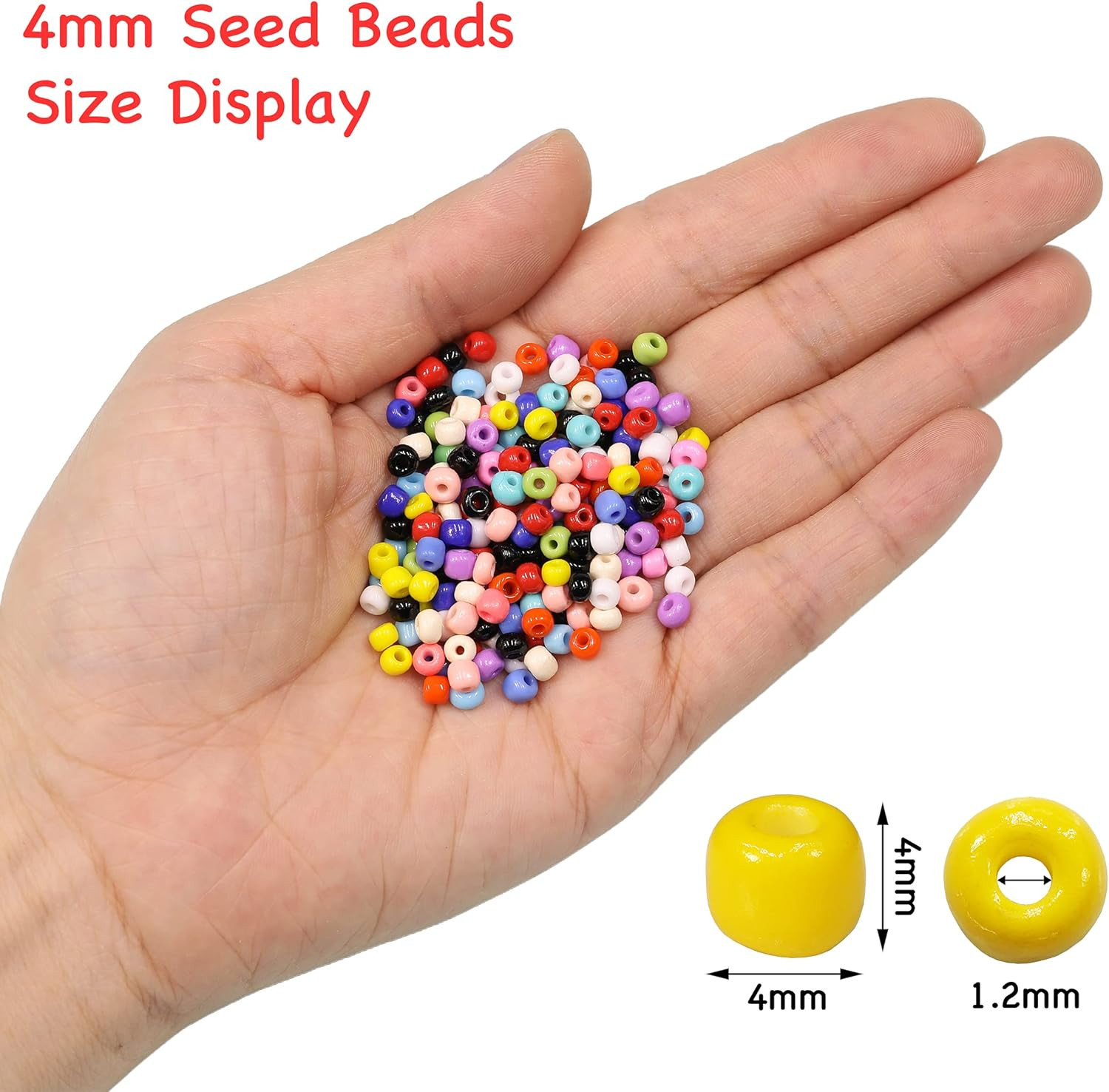Light Pink Color 4mm Seed Beads About 1200pcs/100Grams in Bag, 6/0 Glass Craft B