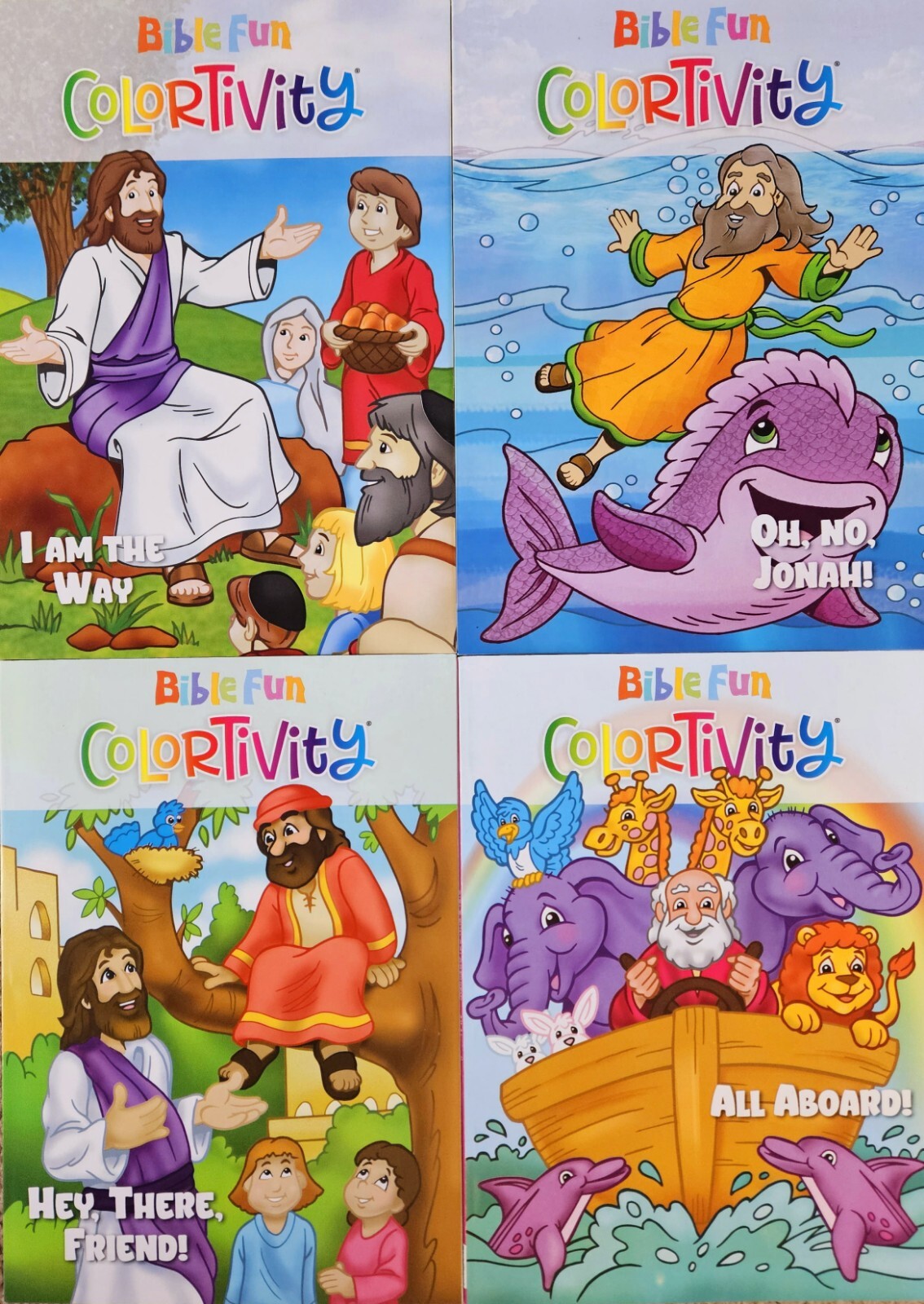 Bible Fun Colortivity Activity & Coloring Books Set of 4 – Over 250 pages!