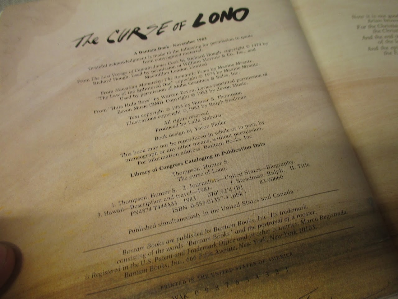 The Curse of Lono 1983 Hunter S Thompson Ralph Steadman