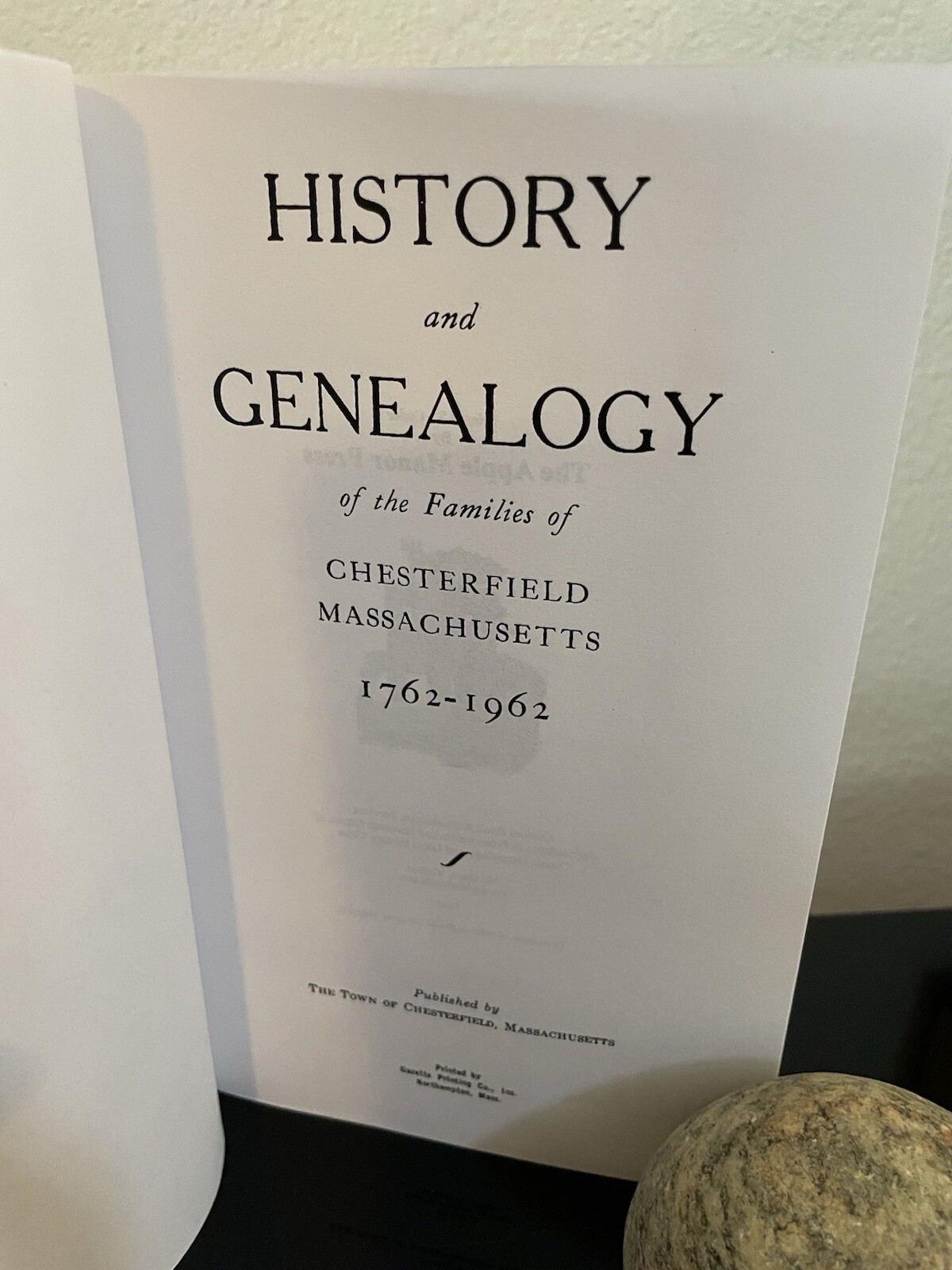 History and Genealogy of the Families of Chesterfield Massachusetts VG+ NICE TPB