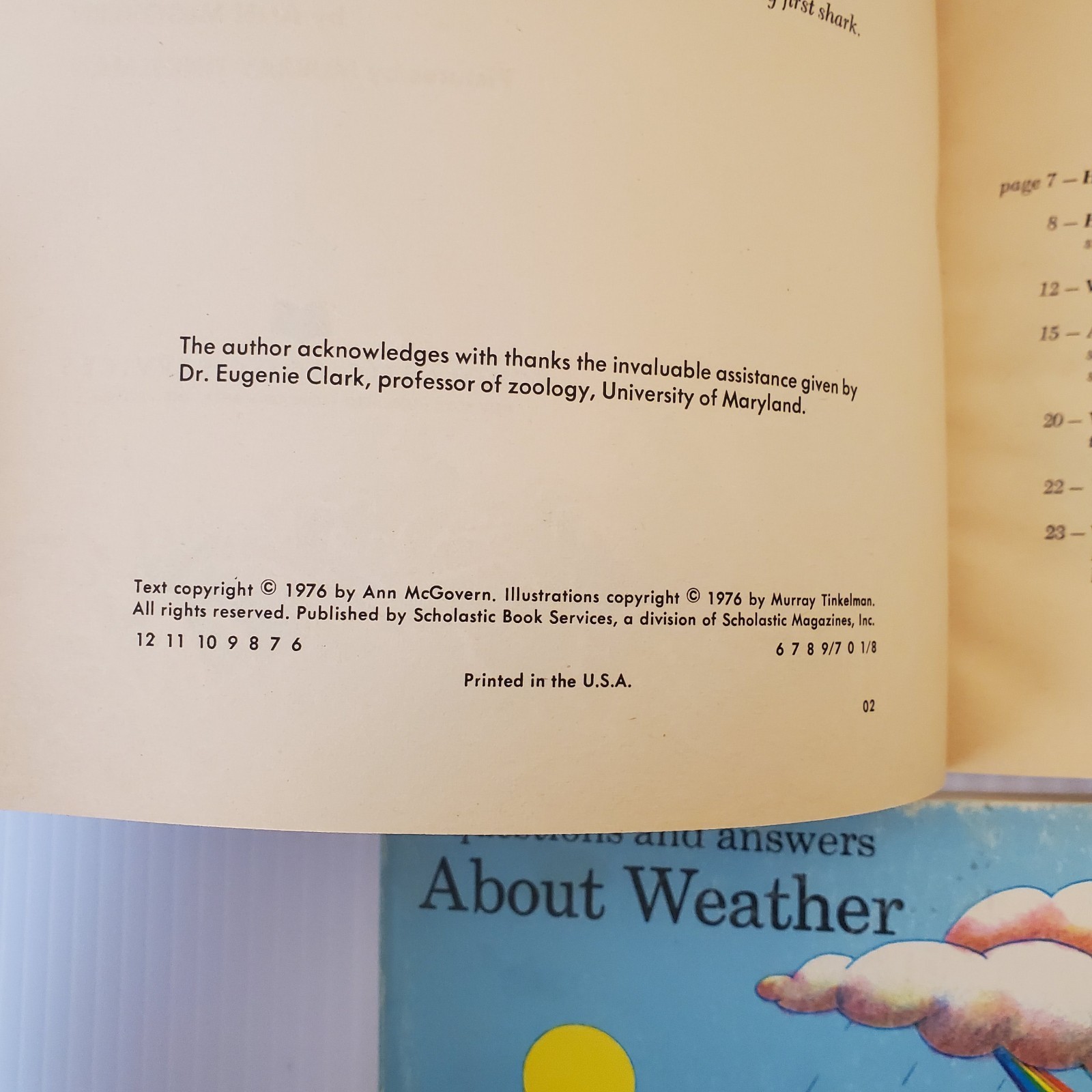 Lot of 3 Scholastic Books Horses Richard Harris, Sharks Tinkelman, About Weather