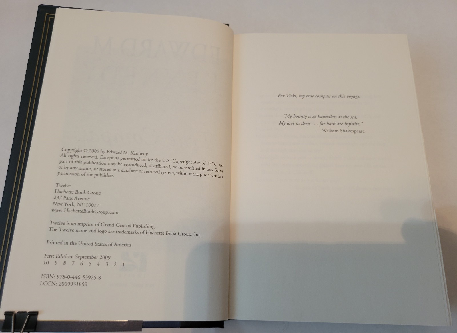 True Compass: A Memoir by Edward M. Kennedy, (C) 2009 Brand NEW Book NonFiction
