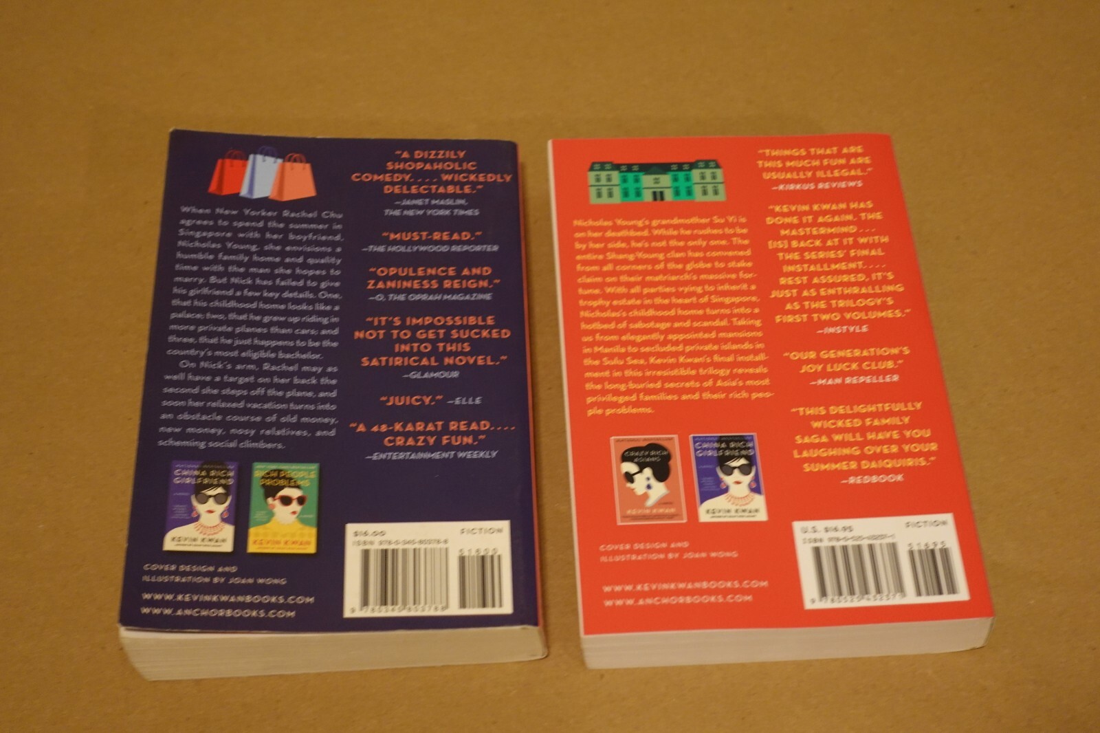 Lot 2 Kevin Kwan Pb Books : Crazy Rich Asians + Rich People Problems VERY GOOD
