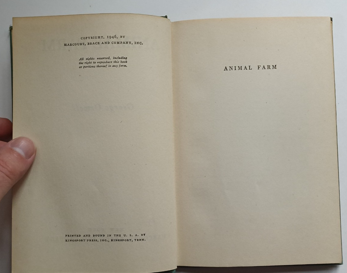 Animal Farm (1st edition) by George Orwell (Harcourt, Brace & Co., 1946) HC