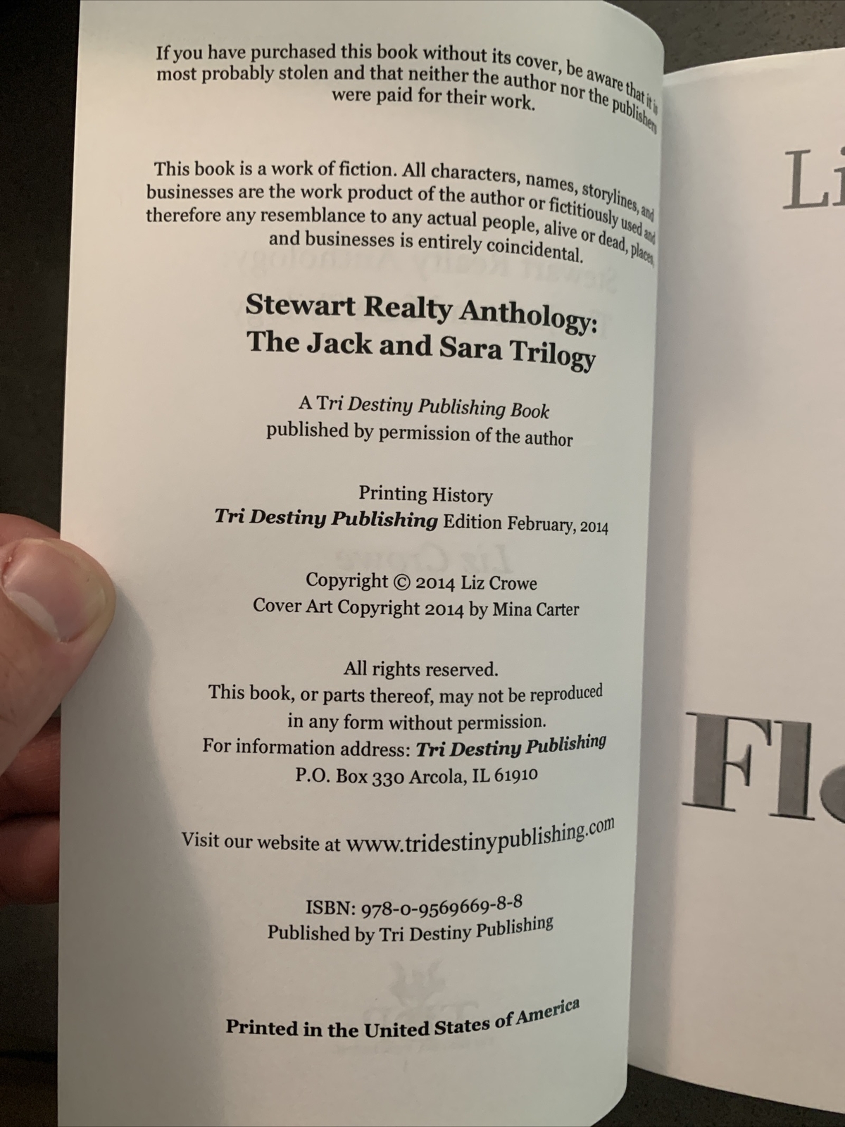 Stewart Realty Jack And Sara Trilogy PB by Liz Crowe 2014 SIGNED HTF