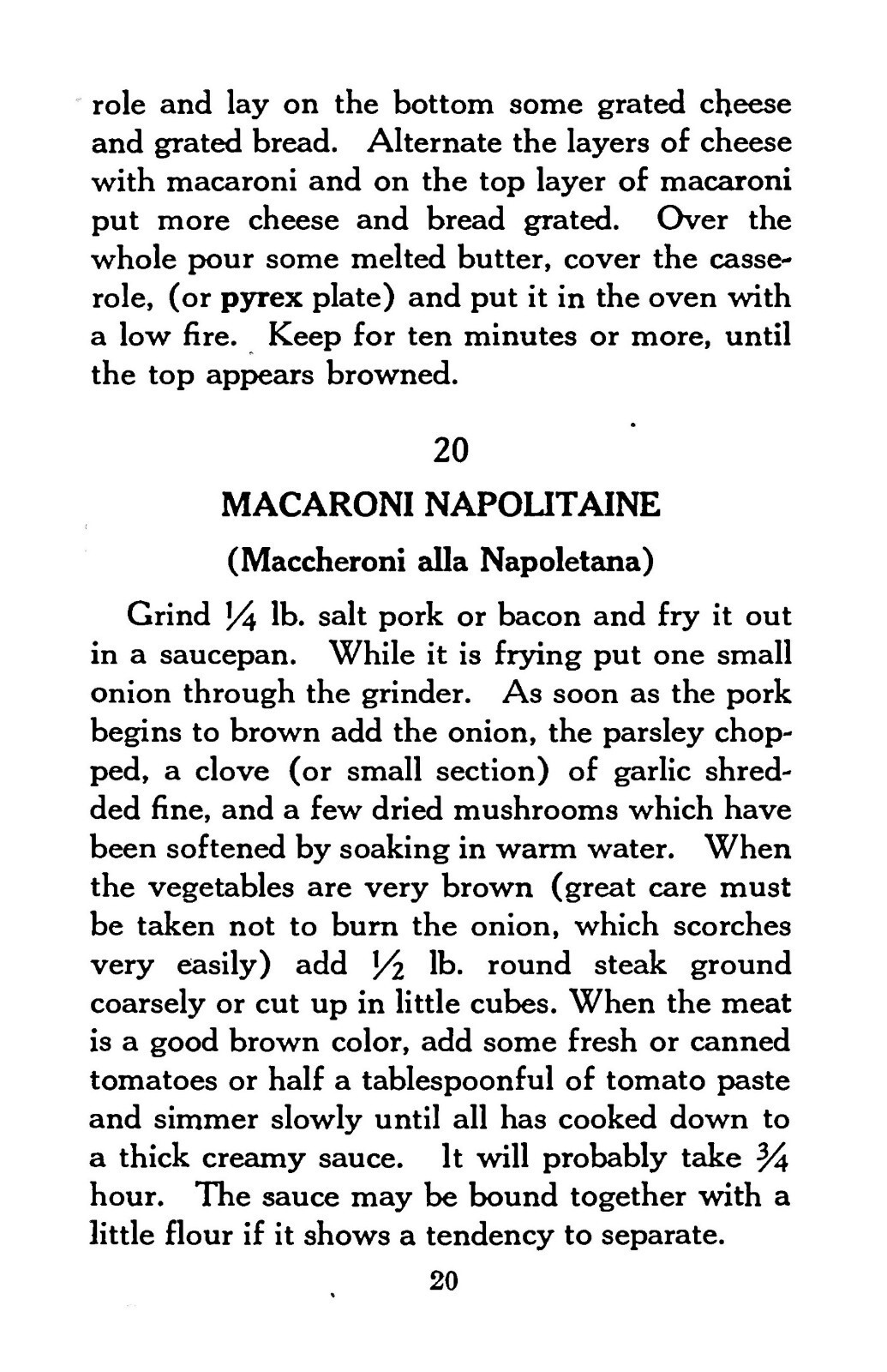 Italian Cook Book The Art Of Eating Well “1919” 158 Pages