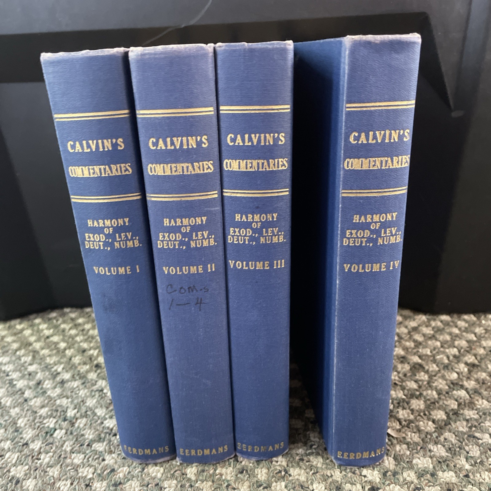 Calvin’s Commentary on Last 4 Books of Moses 4 Volume Set Eerdmans 1948 HB