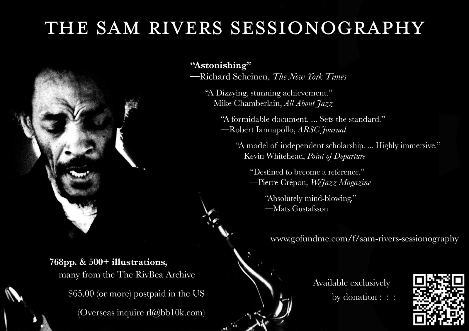Sam Rivers Sessionography / 768pp., 500+ illustrations / “Astonishing” —NYTimes