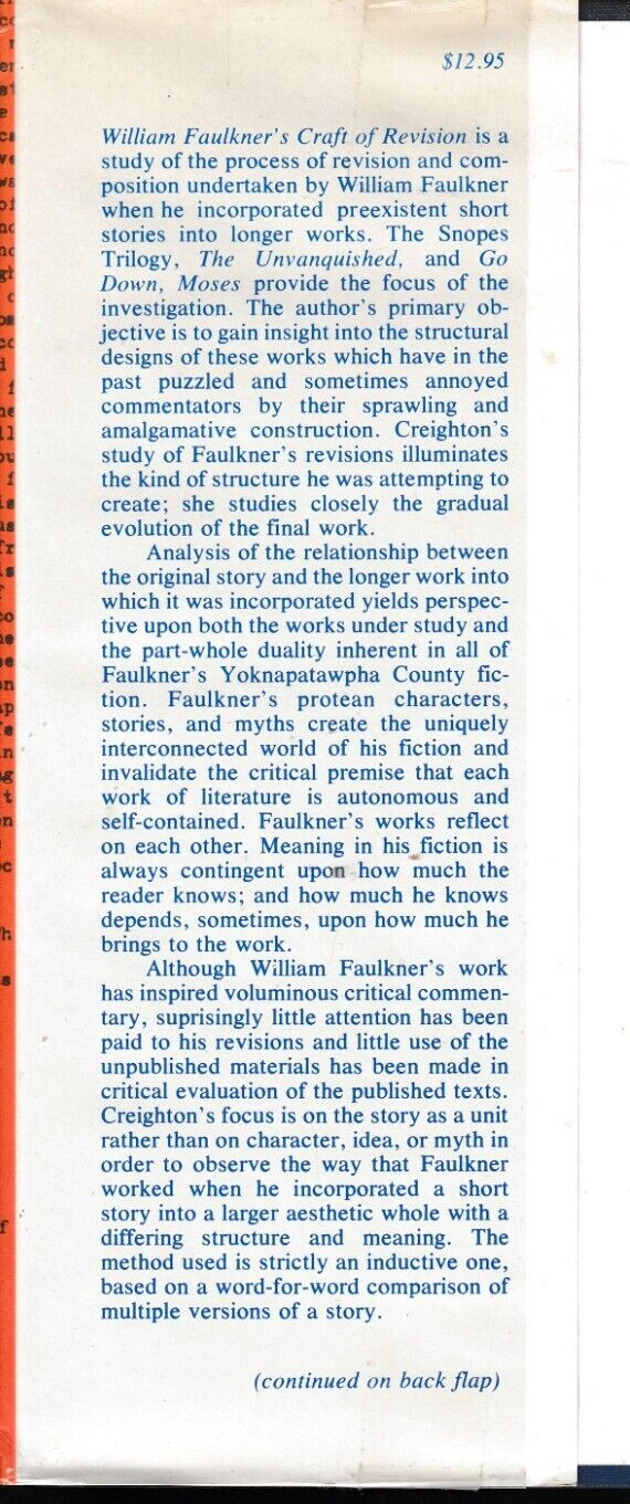 William Faulkner’s Craft of Revision : The Snopes Trilogy, the Unvanquished,…