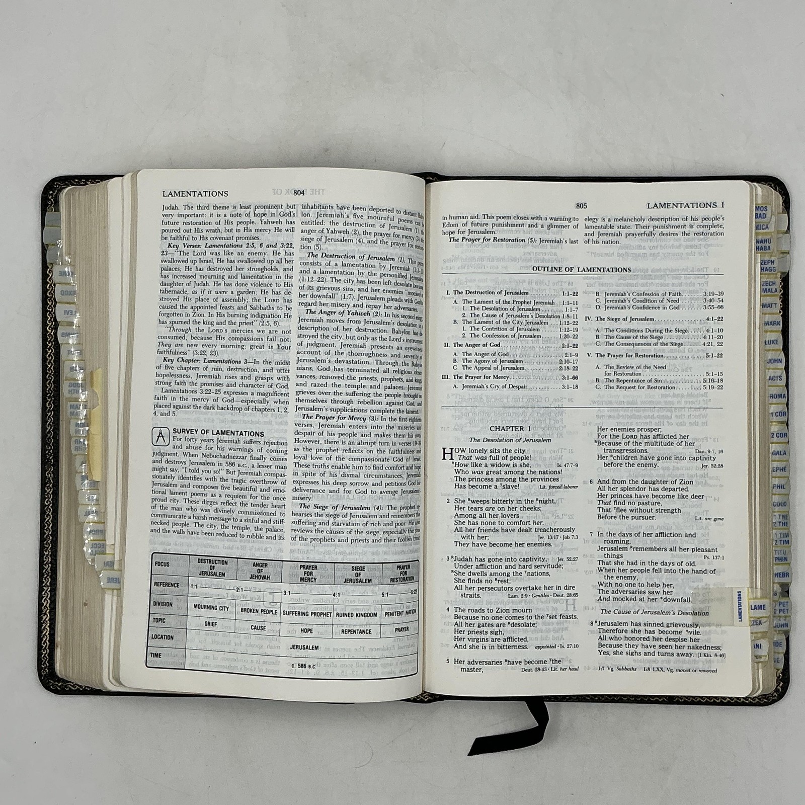 Vintage Holy Bible The Open Bible NKJV Expanded Edition Thomas Nelson Leather