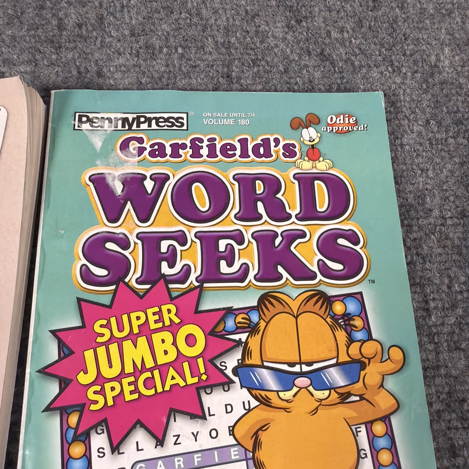 Penny Press Dell GARFIELD 4 Super Jumbo Word Seek Search Puzzle Books READ