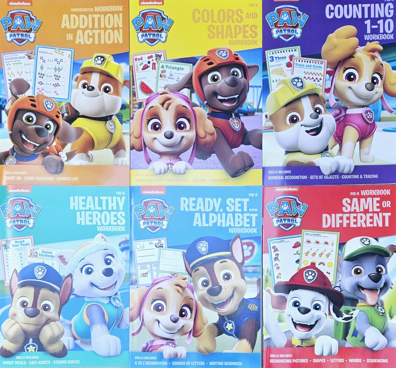 Paw Patrol Pre-K Workbook set of 6 Brand New