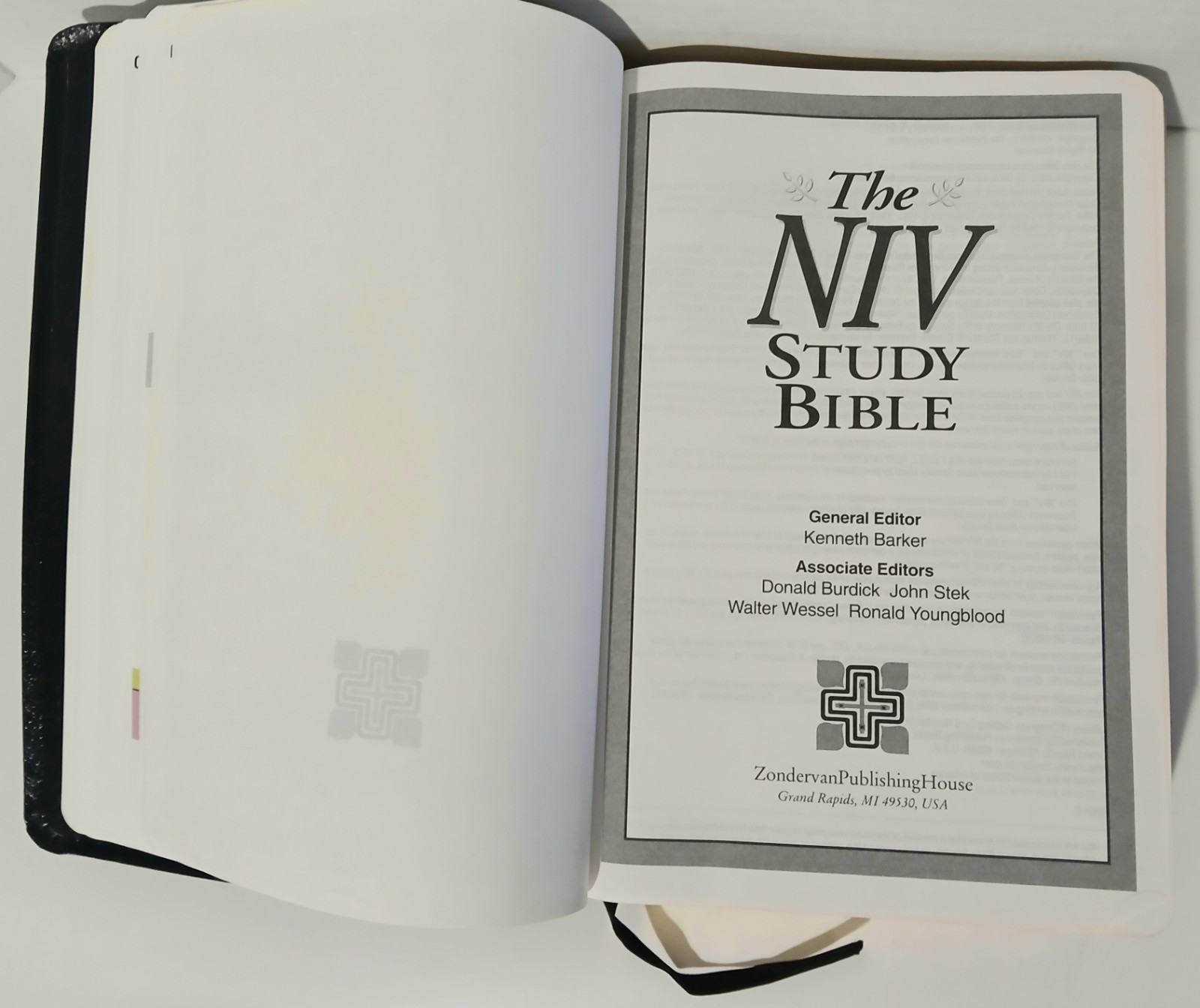 The NIV Study Bible 10th Anniversary Ed Bonded Leather Black Red Letter 1995