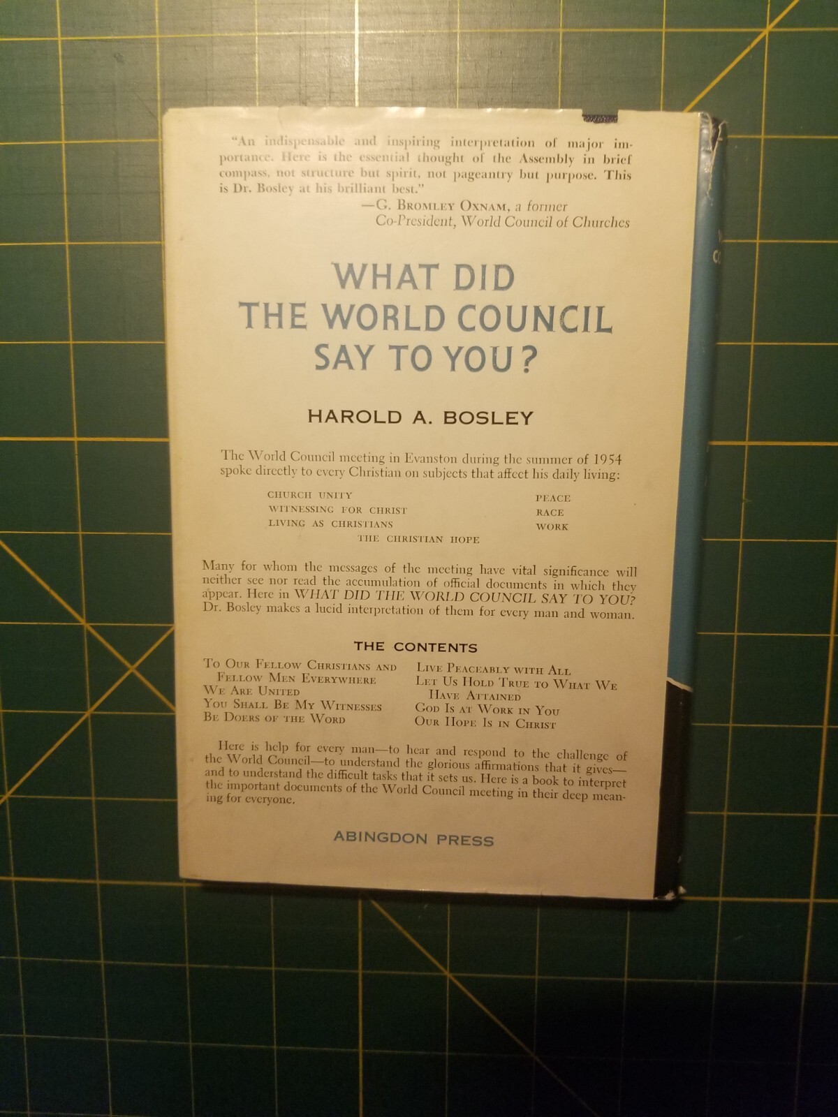 What Did the World Council Say to You? by Harold A. Bosley