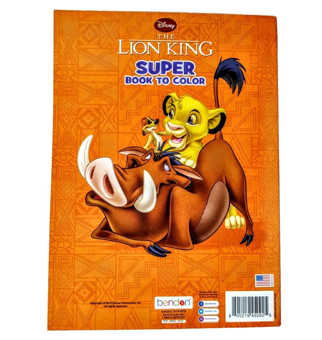 Disney The Lion King Kids Coloring Book Simba Timon Pumba Animal Bendon