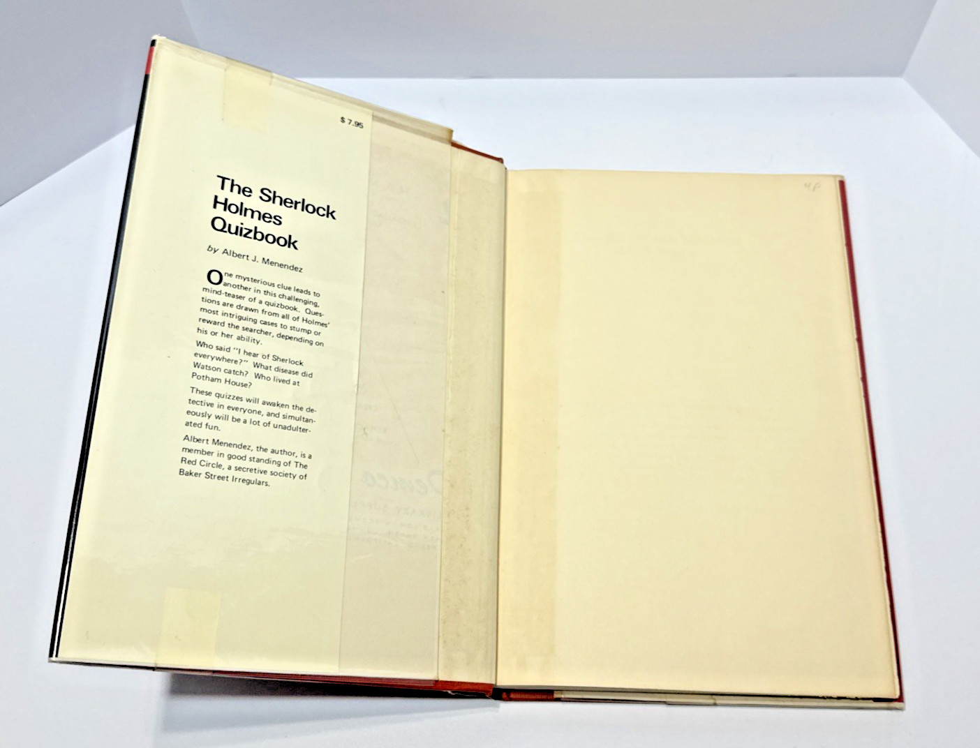 SHERLOCKIANA | 1st Ed HC DJ | The Sherlock Holmes Quizbook by Al Menendez